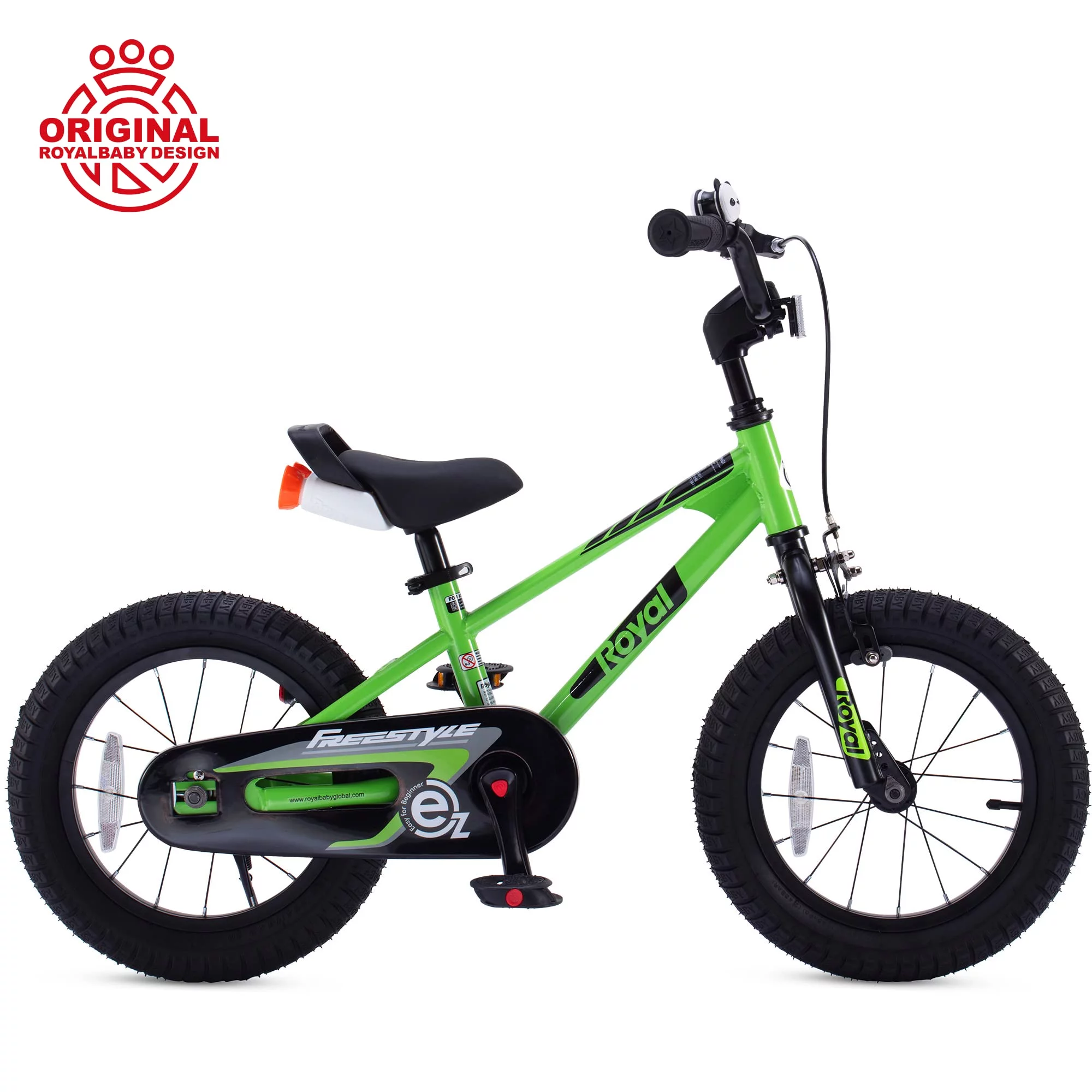 RoyalBaby EZ Kids Bike Easy Learn Balancing to Biking 14 Inch Balance & Pedal Bicycle Instant Assembly for Boys Girls Ages 3-5 Years Blue - Womvr