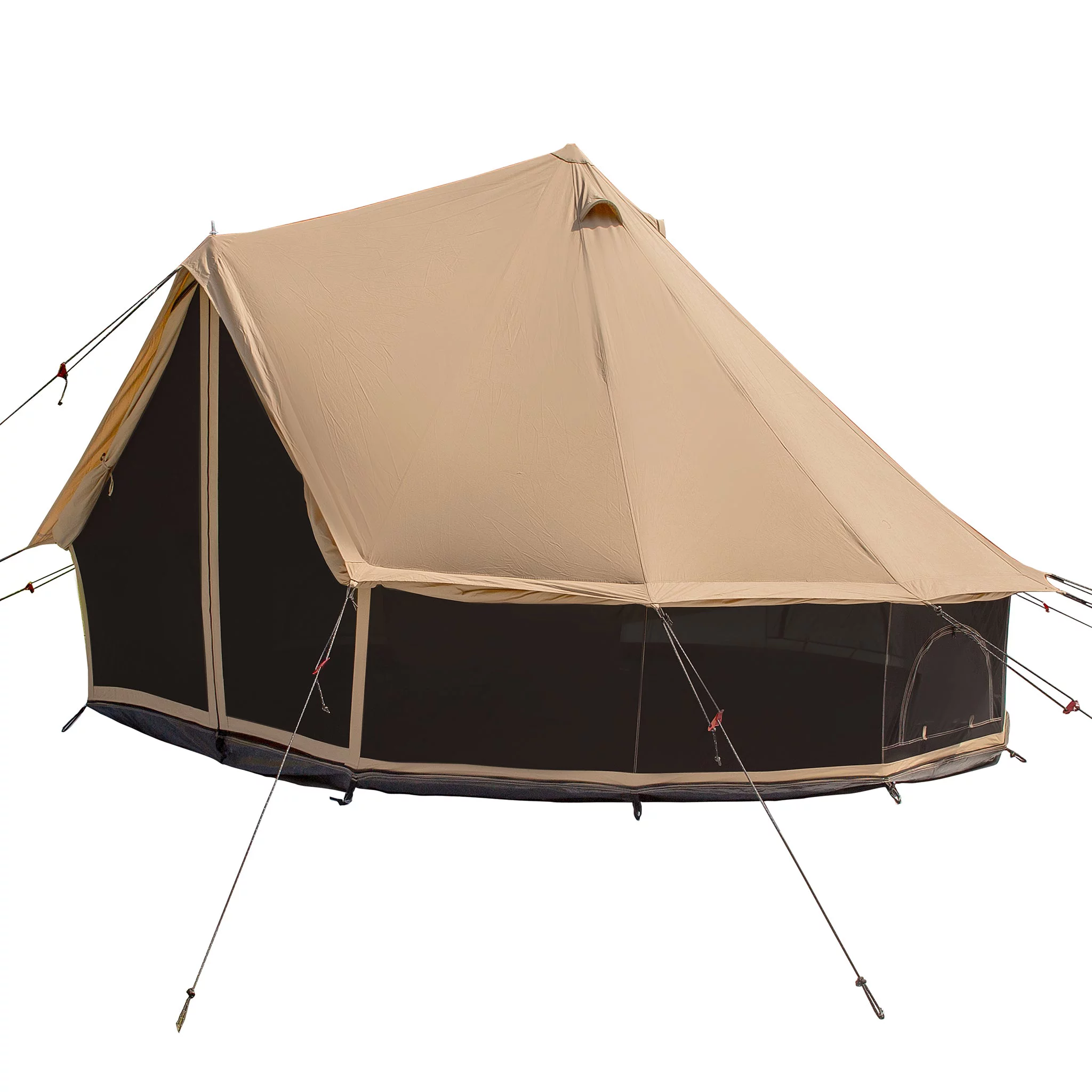 WHITEDUCK Regatta Canvas Bell Tent w/Stove Jack, Sandstone Beige, 13', Water Repellent 4-Season Camp - Womvr