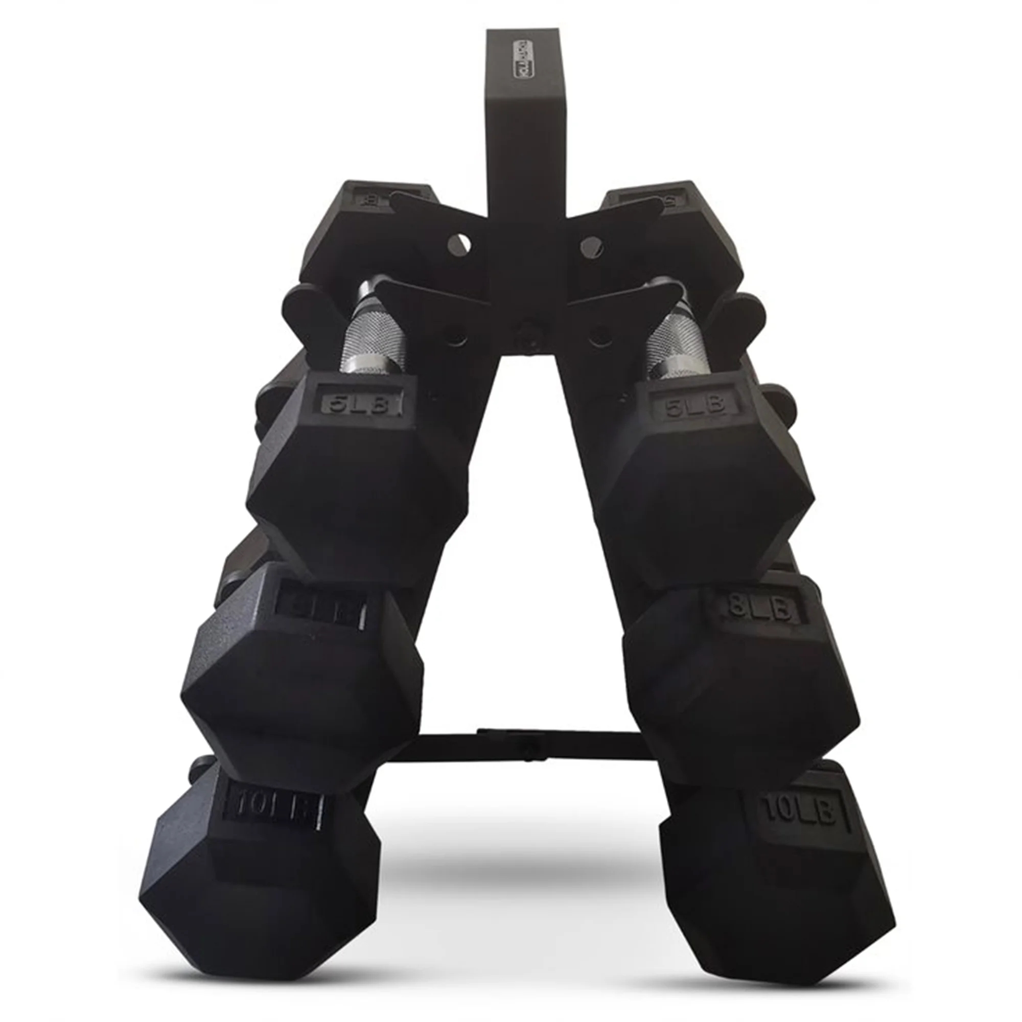 HolaHatha 5, 10, 15, 20 and 25 Pound Hexagonal Dumbbell Weight Set w/Rack - Womvr