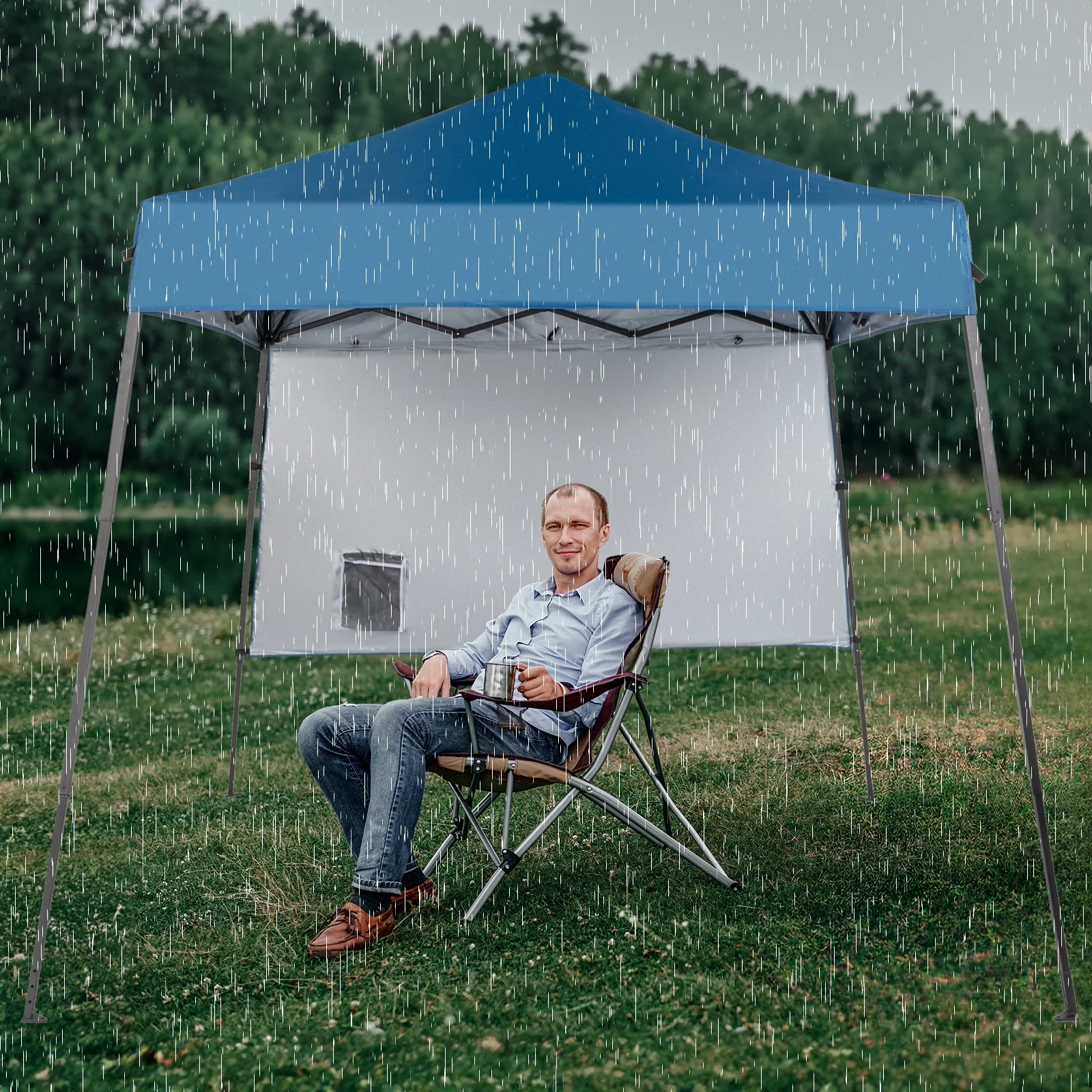 Winado  6.5 x 6.5ft Ez Pop Up Gazebo Canopy Tent for Outdoor Waterproof Party Wedding 4 Sidewalls Green - Womvr