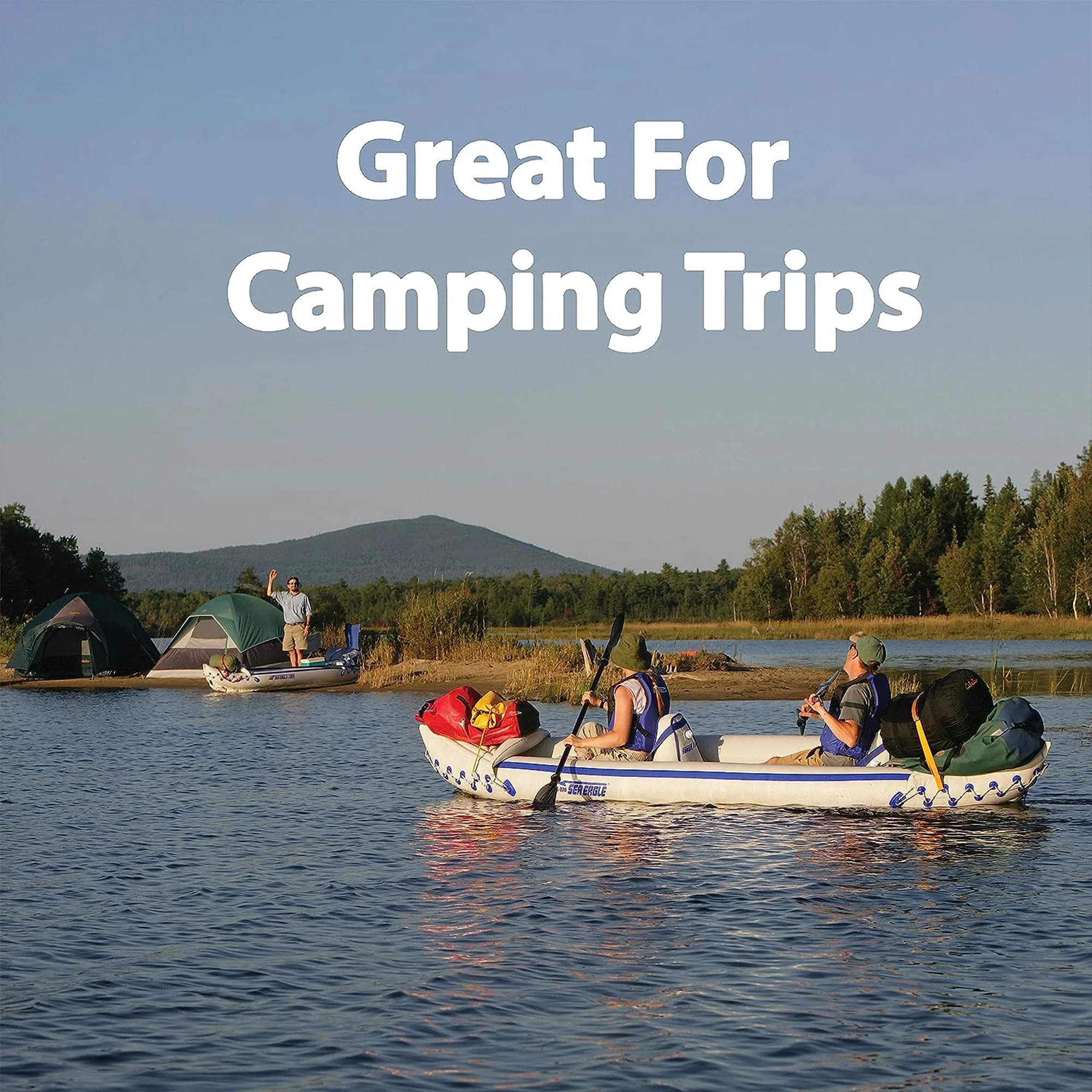 SEA EAGLE 370 Professional 3 Person Inflatable Sport Kayak Canoe w/ Paddles - Pro Package - Womvr