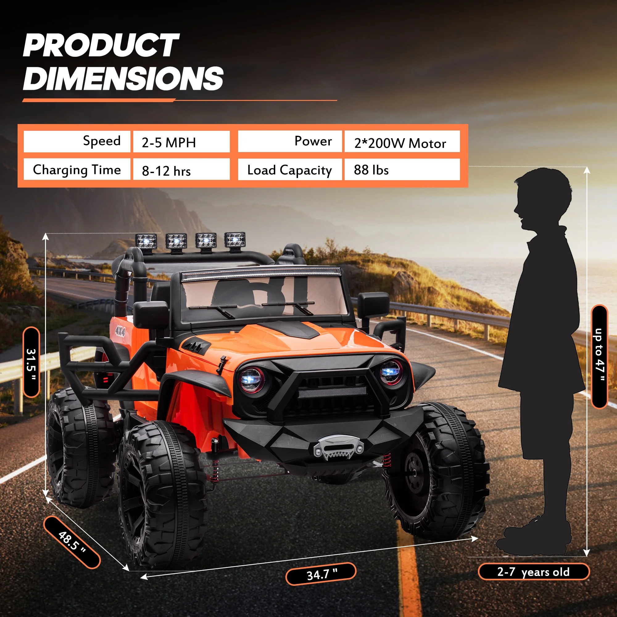 Outfunny 24V Kids Ride on Truck, 2-Seater Powered Ride on Toy Car with Remote - Womvr