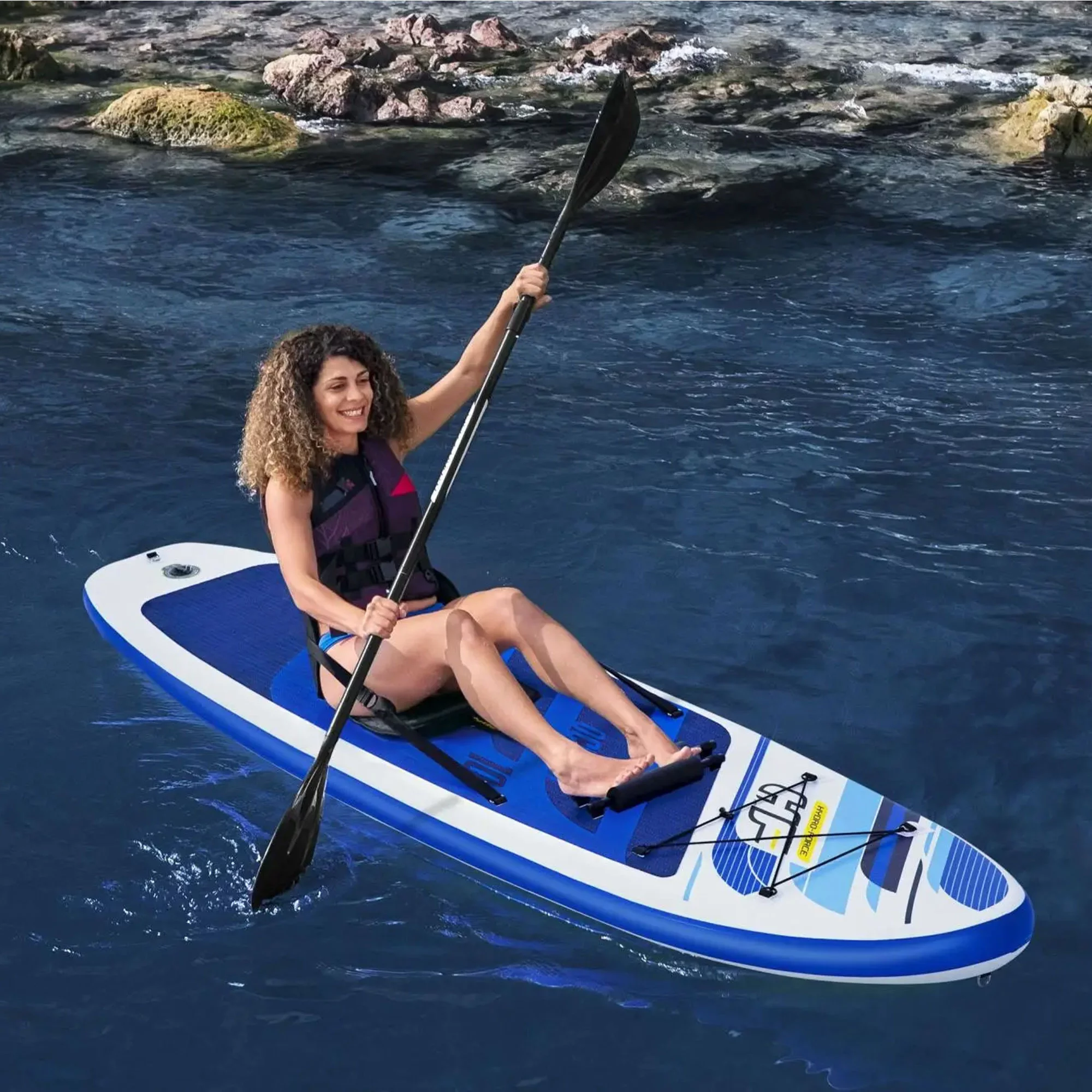 Bestway Hydro-Force Oceana Inflatable Stand-Up Paddle Board and Kayak Set - Womvr