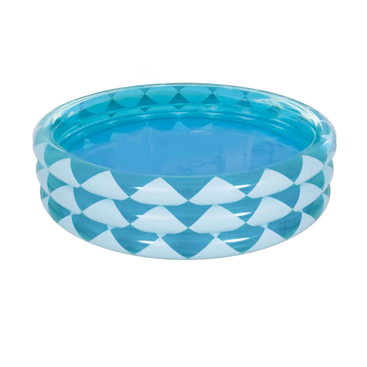 SunClub 63” Blue Soft-Sided Round 3-Ring Checker Print Inflatable Kiddie Pool, 6 & up - Womvr