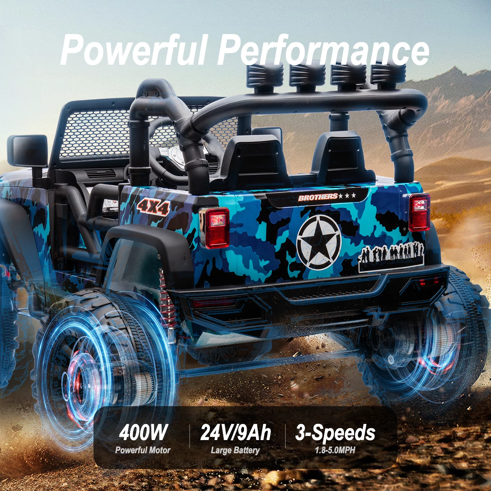 Hikiddo 24V Kids Ride on Truck, 2 Seater Powered Ride on Toy Car with Remote - Womvr