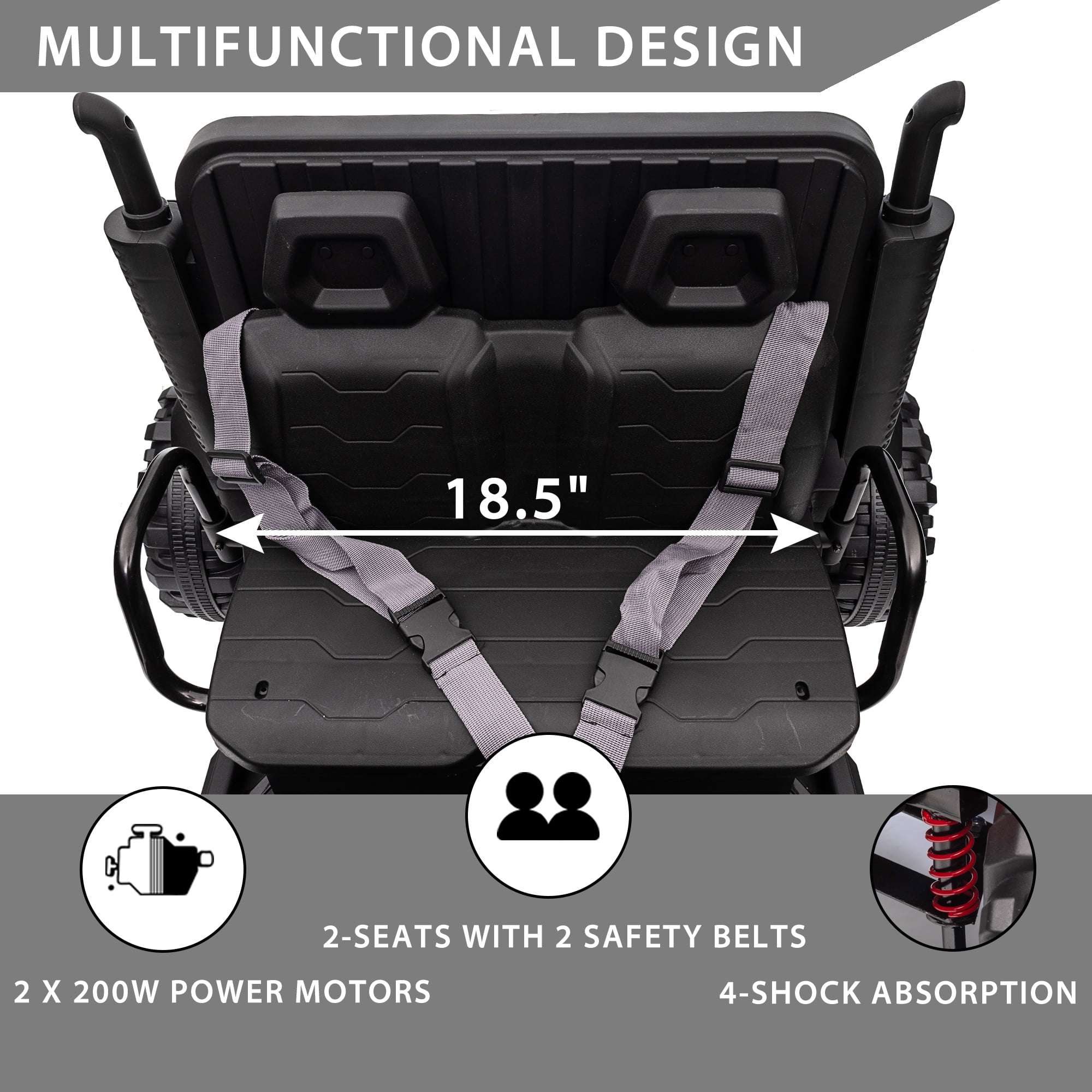 Hikiddo JC222 24V Ride on Toy, Kids Ride On Dump Truck 2 Seater with Remote - Womvr