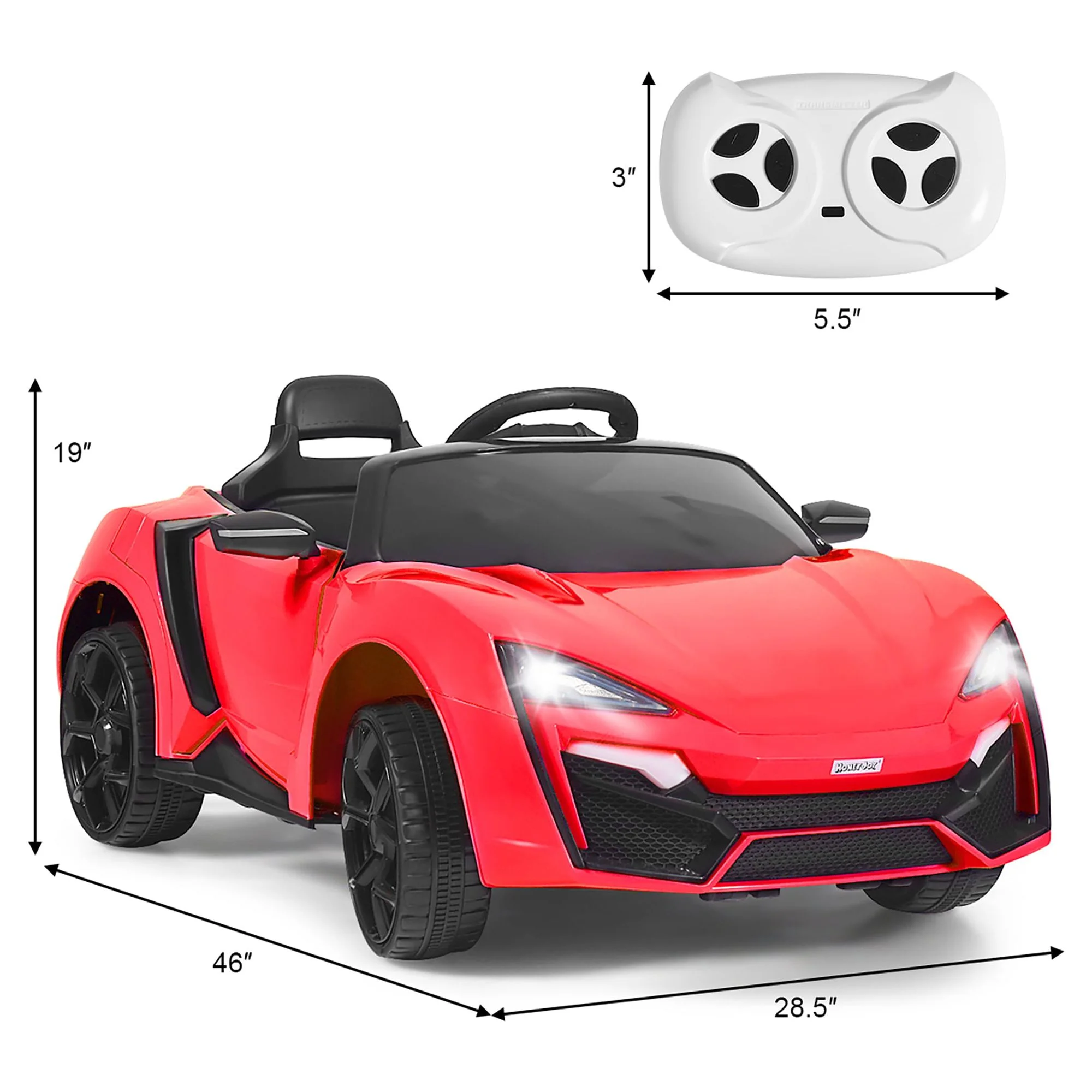 Costway 12V Kids Ride On Car 2.4G RC Electric Vehicle w/ Lights MP3 Openable Doors Pink - Womvr