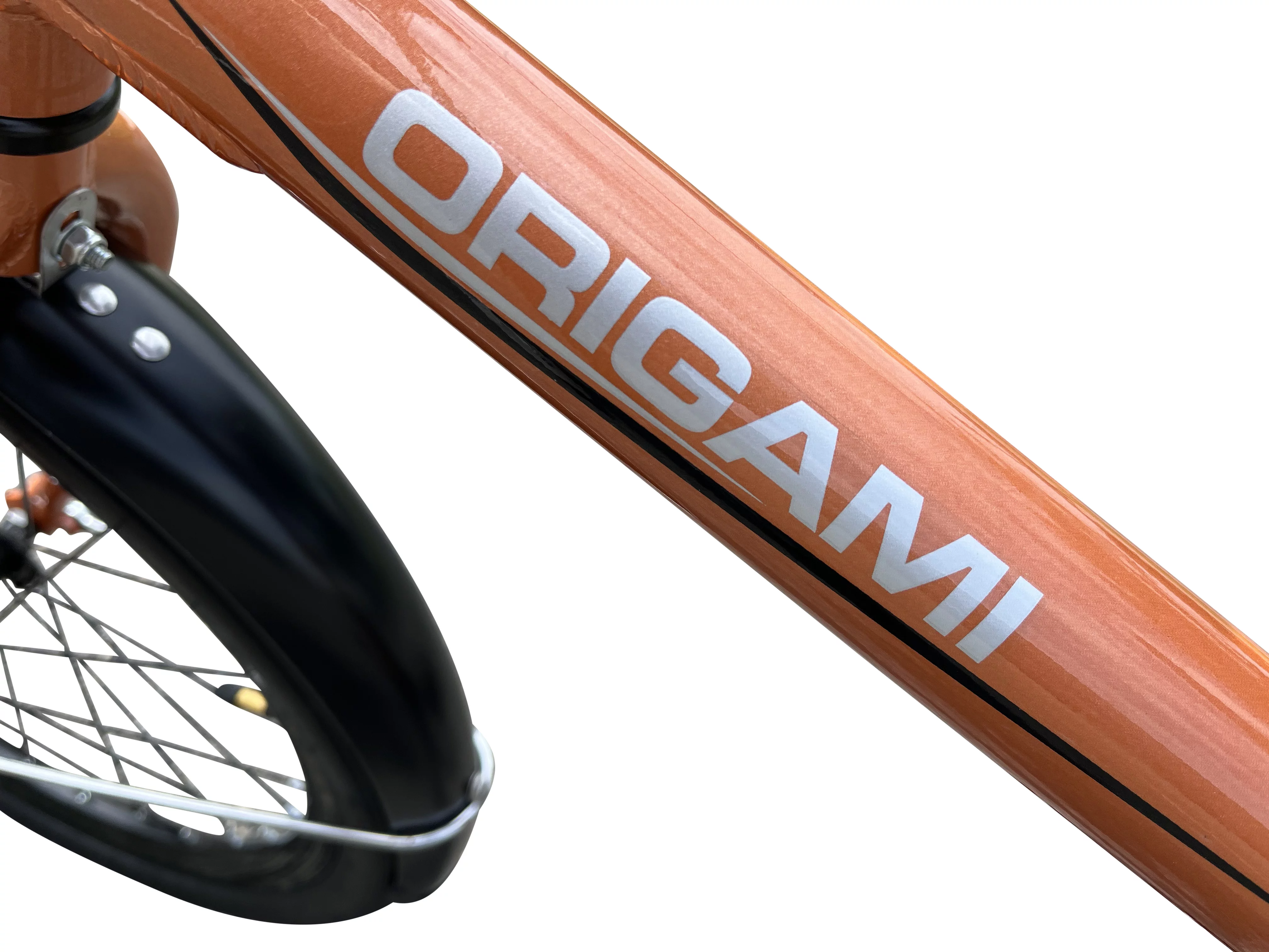Origami Cobra single-speed lightweight folding bike in Copper - Womvr