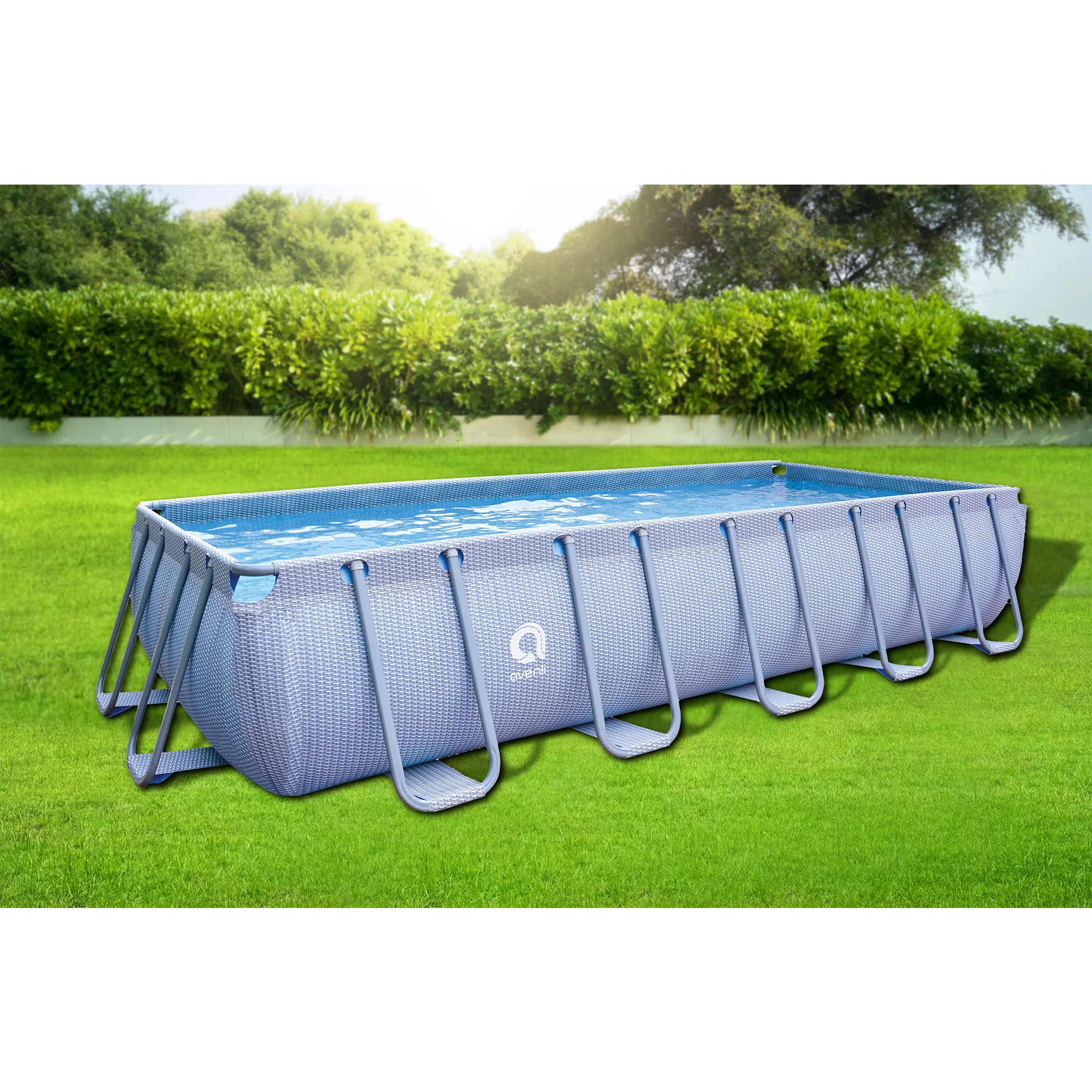 jLeisure Avenli 18 Foot x 39.5 Inch Rectangle Above Ground Swimming Pool - Womvr