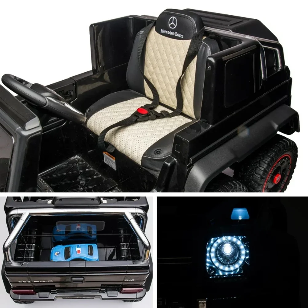 Spoway 24V Benz Ride-on Truck, Kids Ride on Cars with Remote , 6 Wheel,3 mph - Womvr