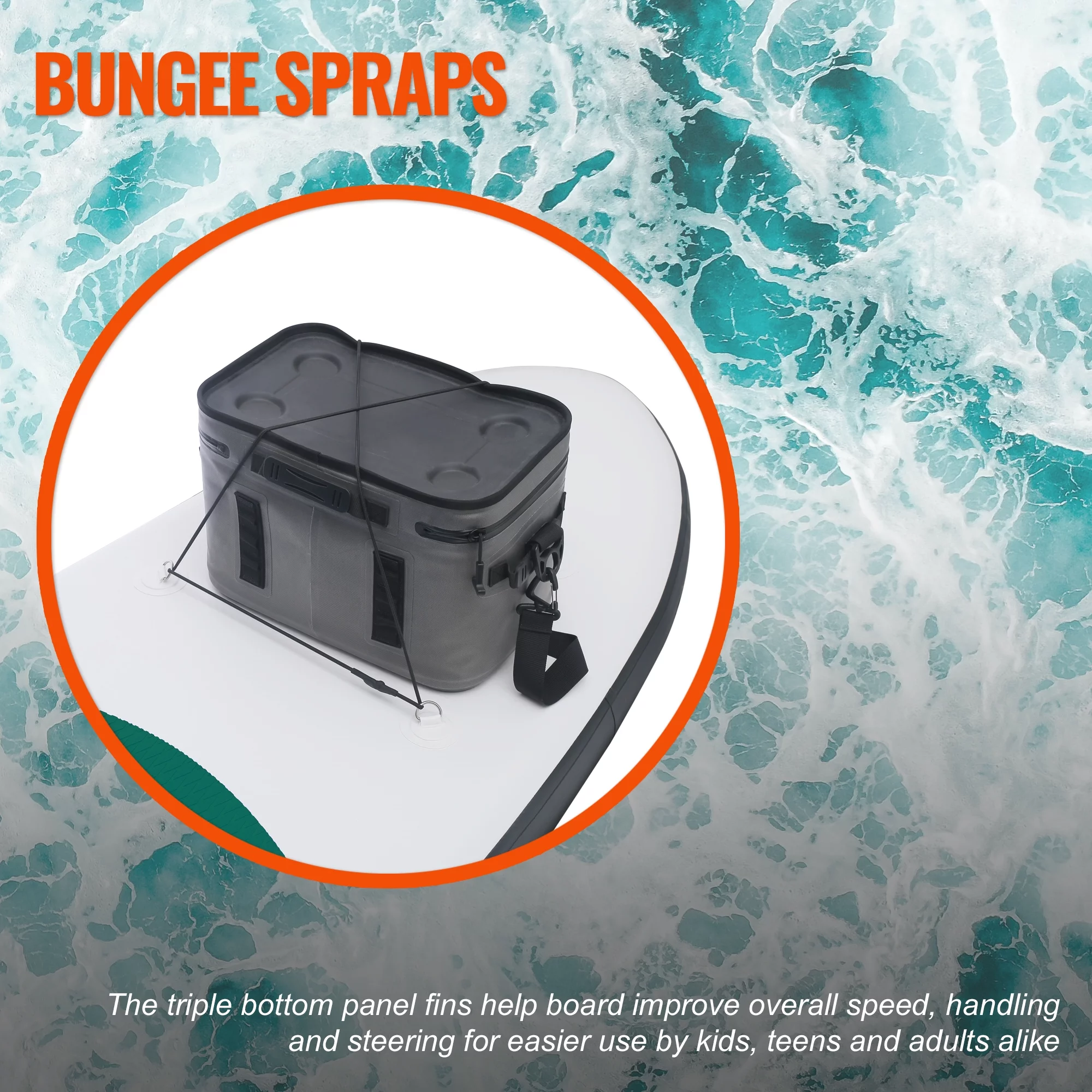 Inflatable Stand Up Paddle Board Premium SUP Accessories & Backpack, Surf Control, Non-Slip Deck, Leash, Paddle and Pump, Youth & Adult Standing Boat (Black/Grey) - Womvr