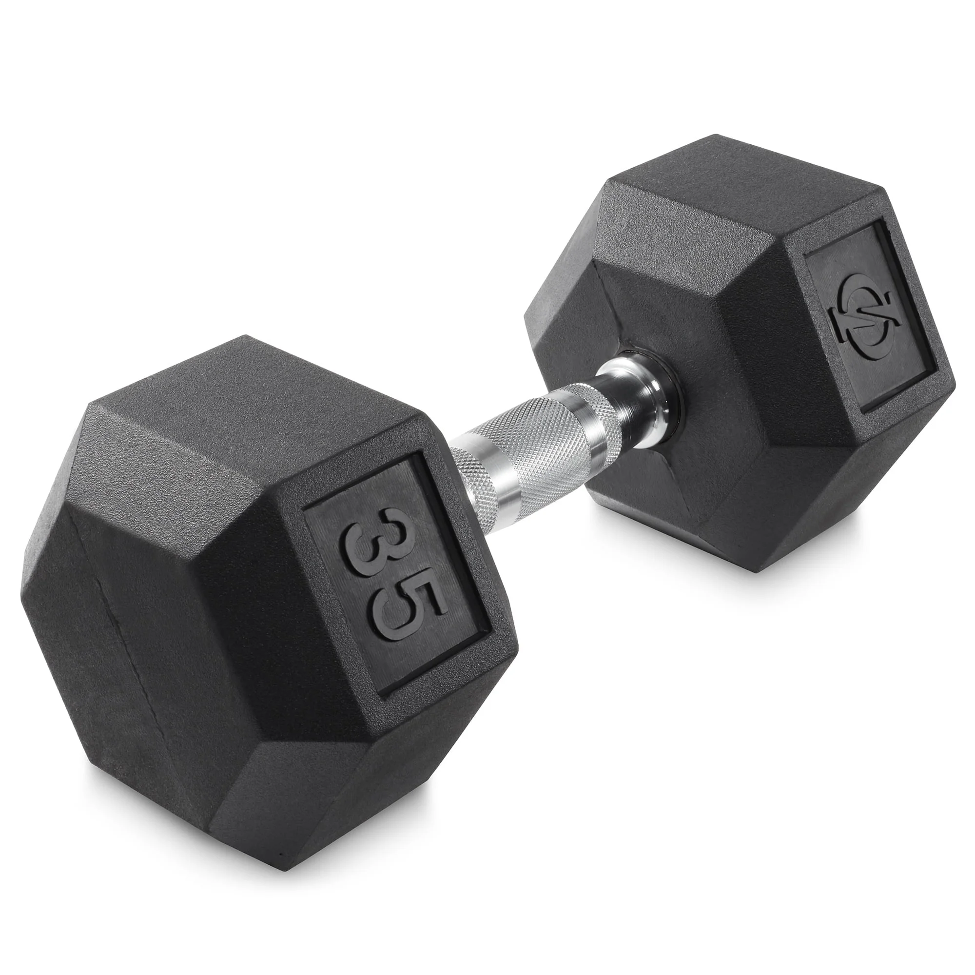 Philosophy Gym Rubber Coated Hex Dumbbell Hand Weight, 45 lbs - Womvr