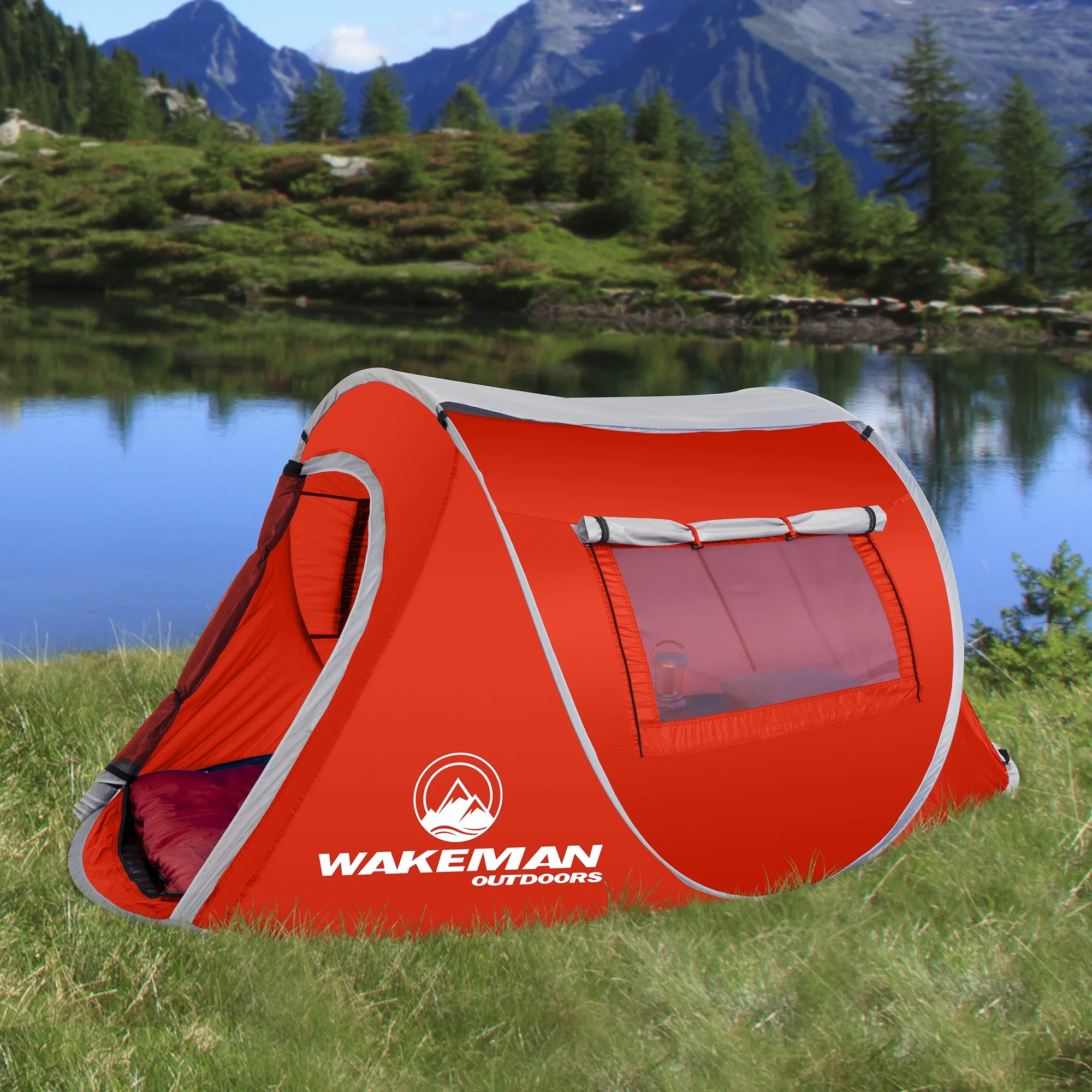 Wakeman Outdoors Water-Resistant 2-Person Pop-up Tent (Blue) - Womvr
