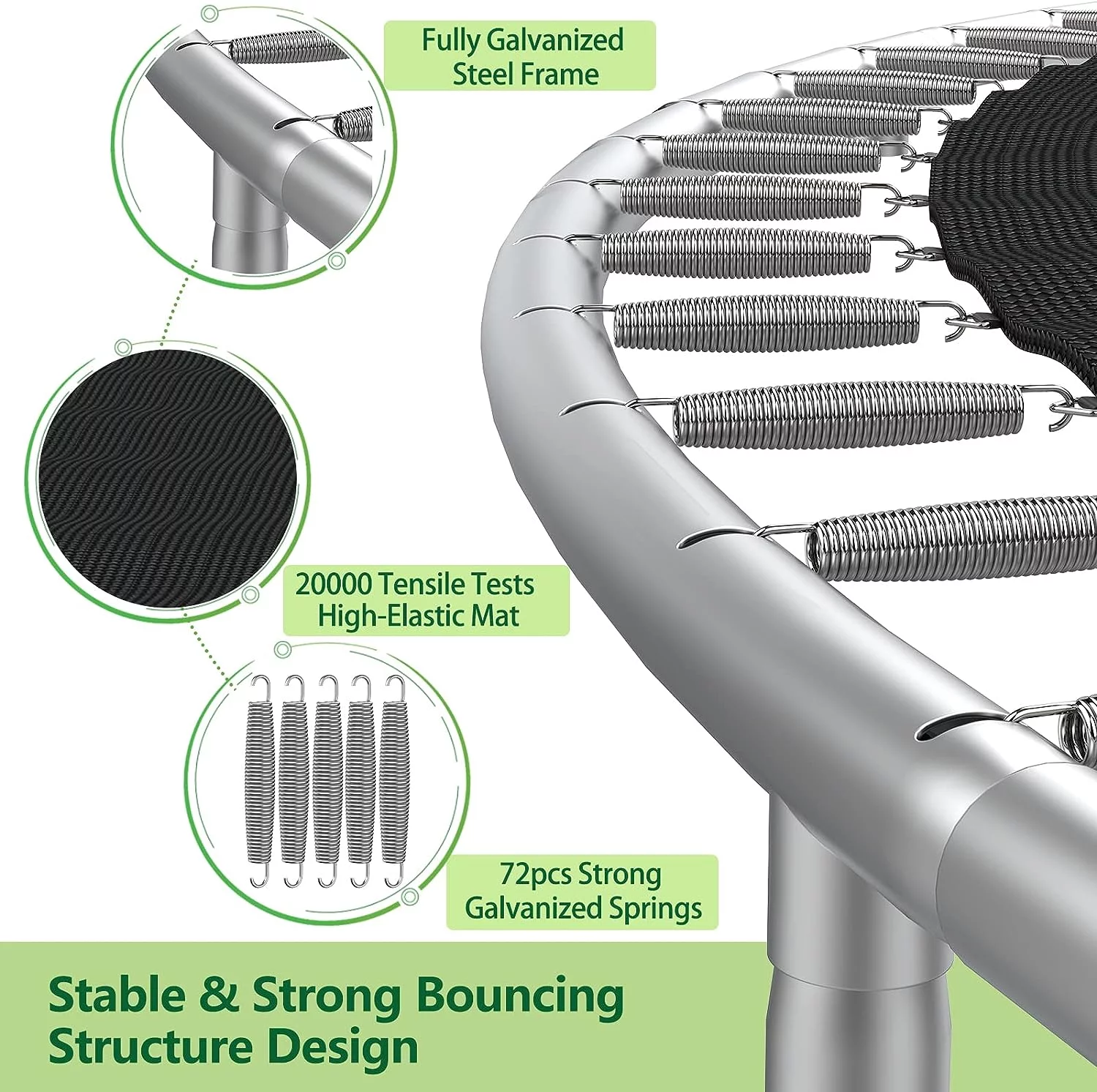 YORIN 12FT 14FT Trampoline for Adults/ Kids, with Enclosure Net, Slide, Metal Swing, Basketball Hoop, Combo Bounce Outdoor Fitness Trampoline, 1000 LBS Weight Capacity for 5-6 Kids - Womvr