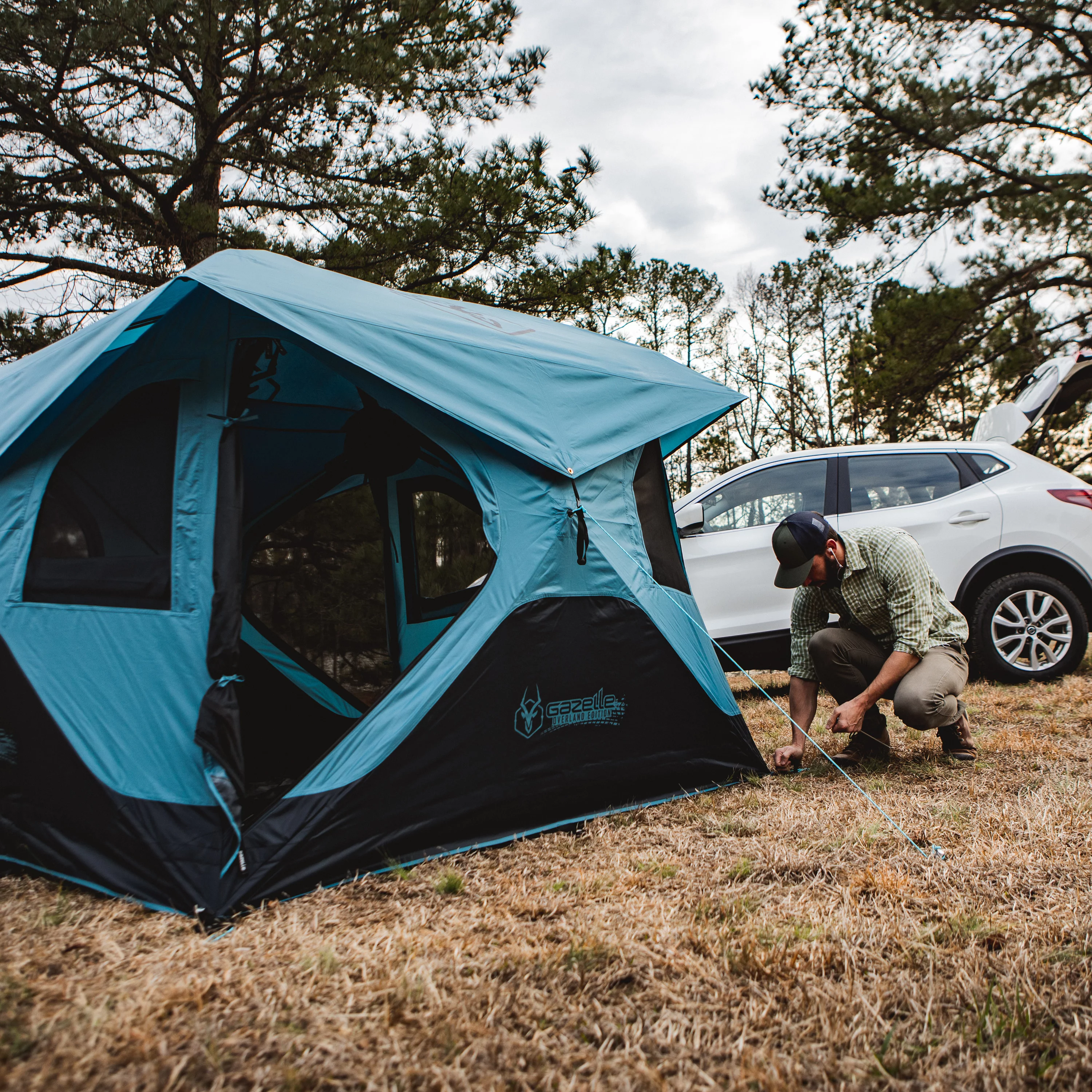 Gazelle Tents?, T3X  Portable Hub Tent, Overland Edition, 3-Person, Pacific Blue, GT302PB - Womvr