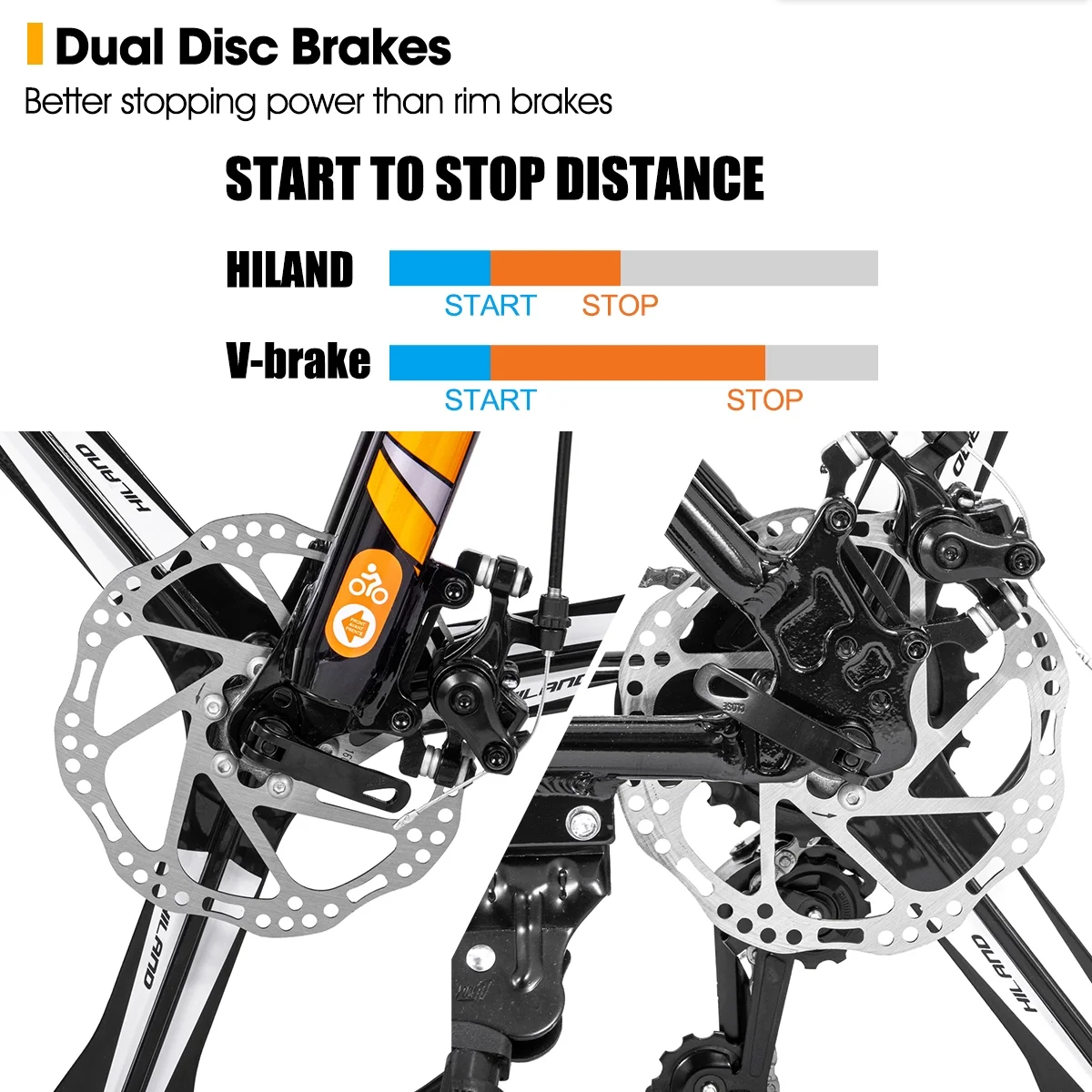 Hiland Mountain Bike, Multi-Spokes,Shimano 21 Speeds Drivetrain,Aluminum Frame 26 inch Wheels, Men's MTB Bicycle, White - Womvr