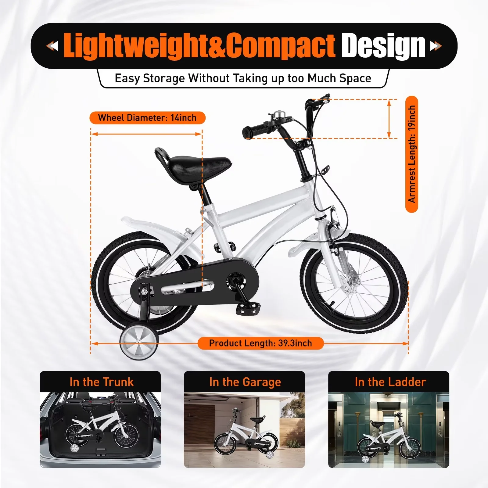 TFCFL 14 inch Kids Bike Bicycle Children Cycle Bikes Gift With With Safety Training Wheels - Womvr