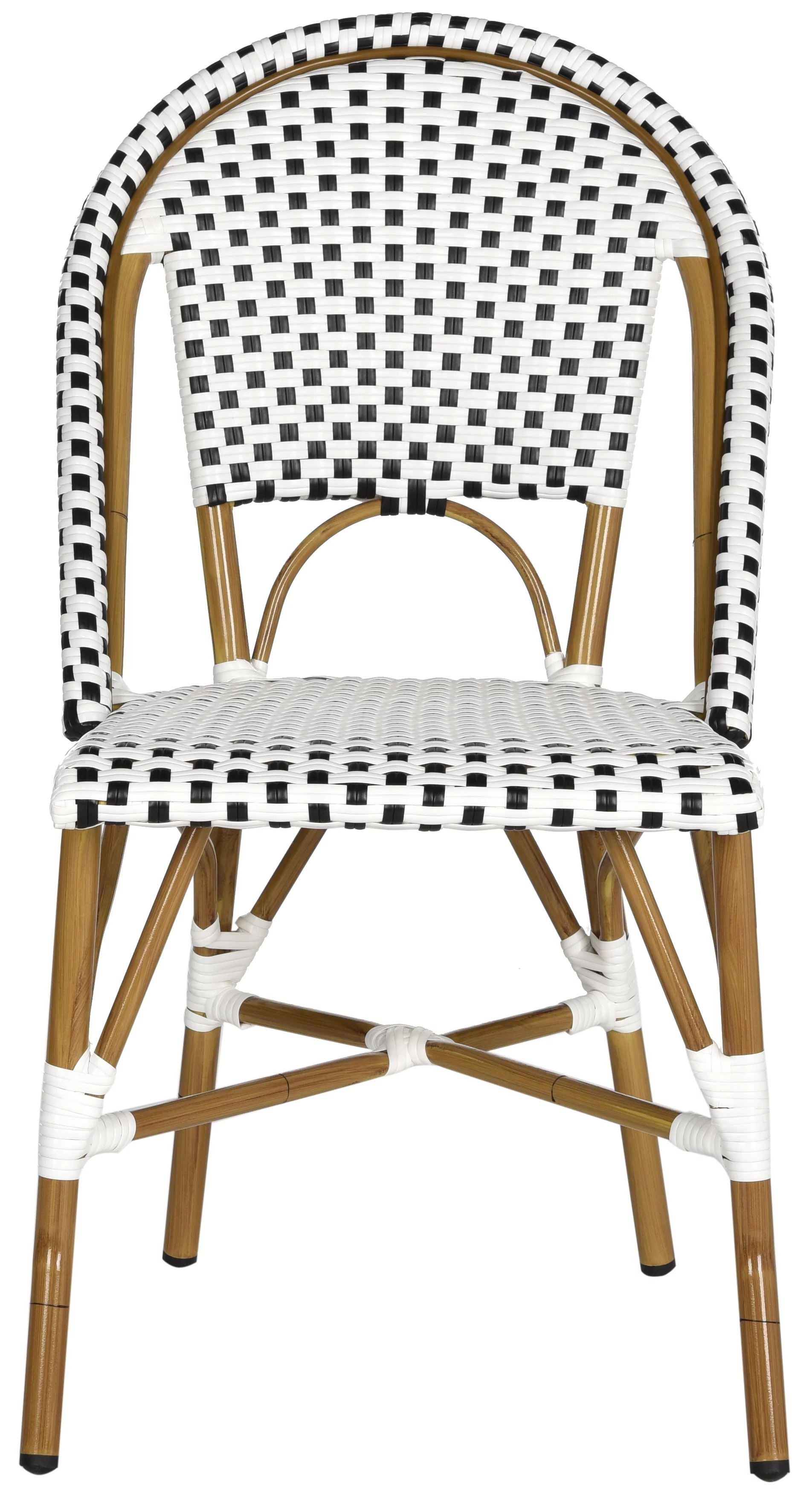 SAFAVIEH Salcha Outdoor French Bistro Side Chair, Blue/White, Set of 2 - Womvr