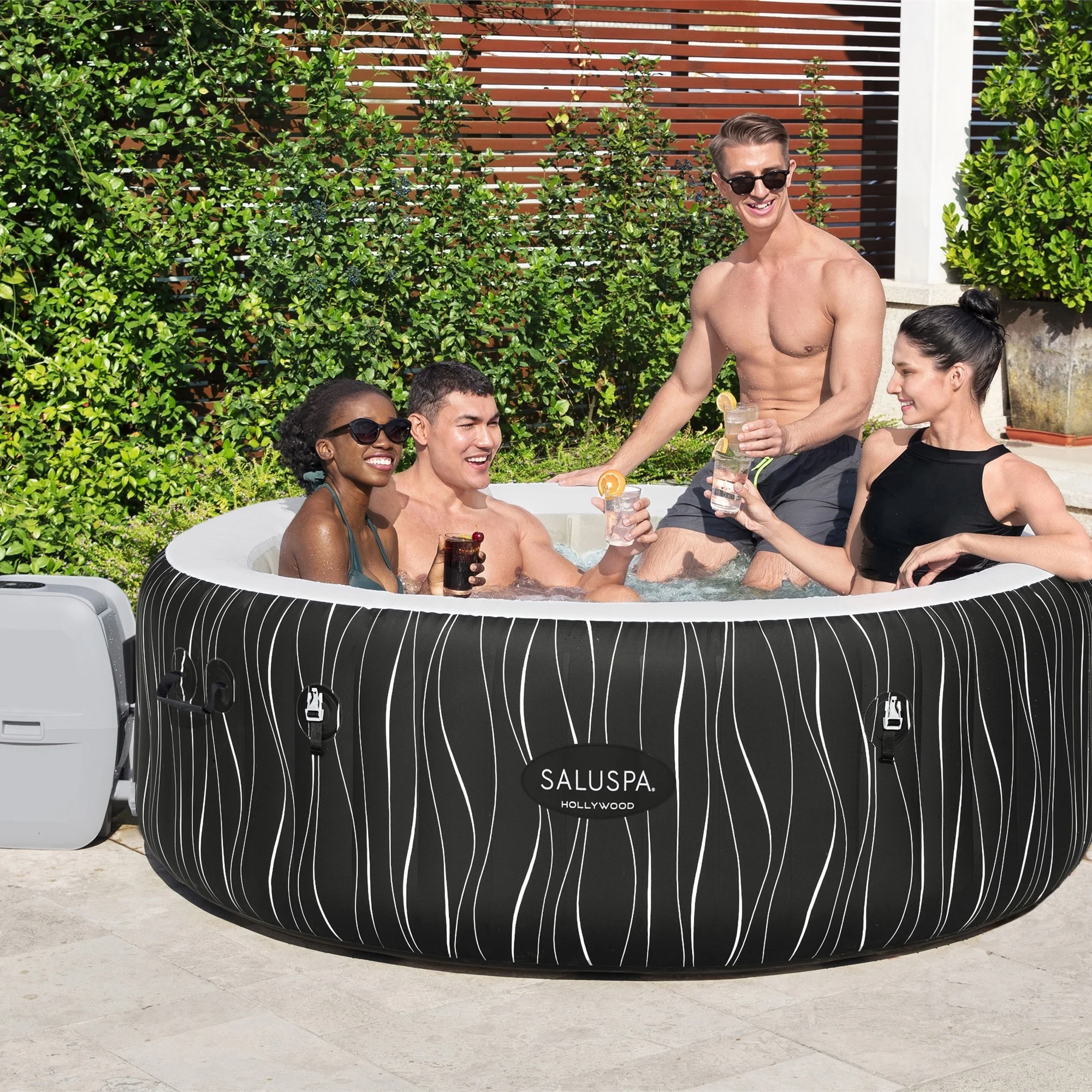 Bestway SaluSpa Honolulu AirJet Inflatable Hot Tub with EnergySense Cover - Womvr