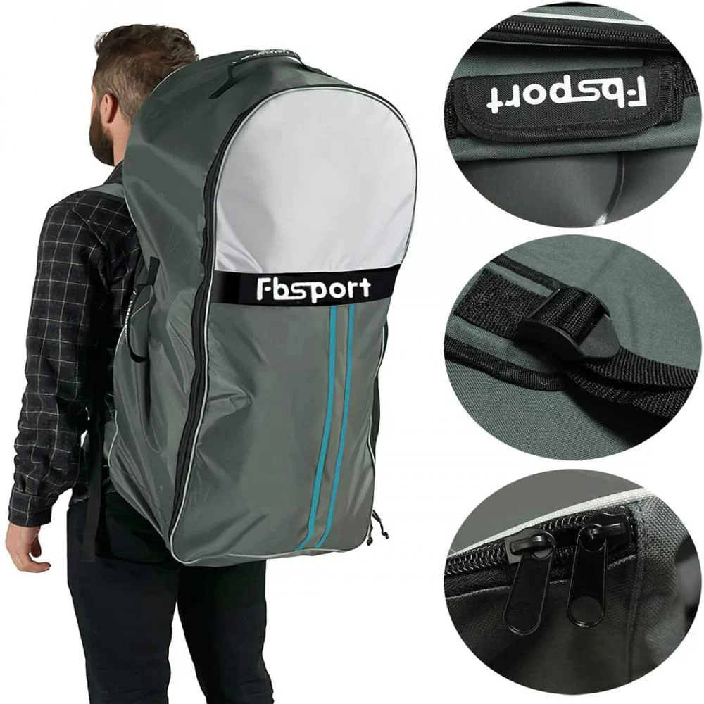 Fbsport 11ft Inflatable Paddle Board SUP, 6'' Thick W/Paddling Fins Pump & Accessories Pack, Green - Womvr