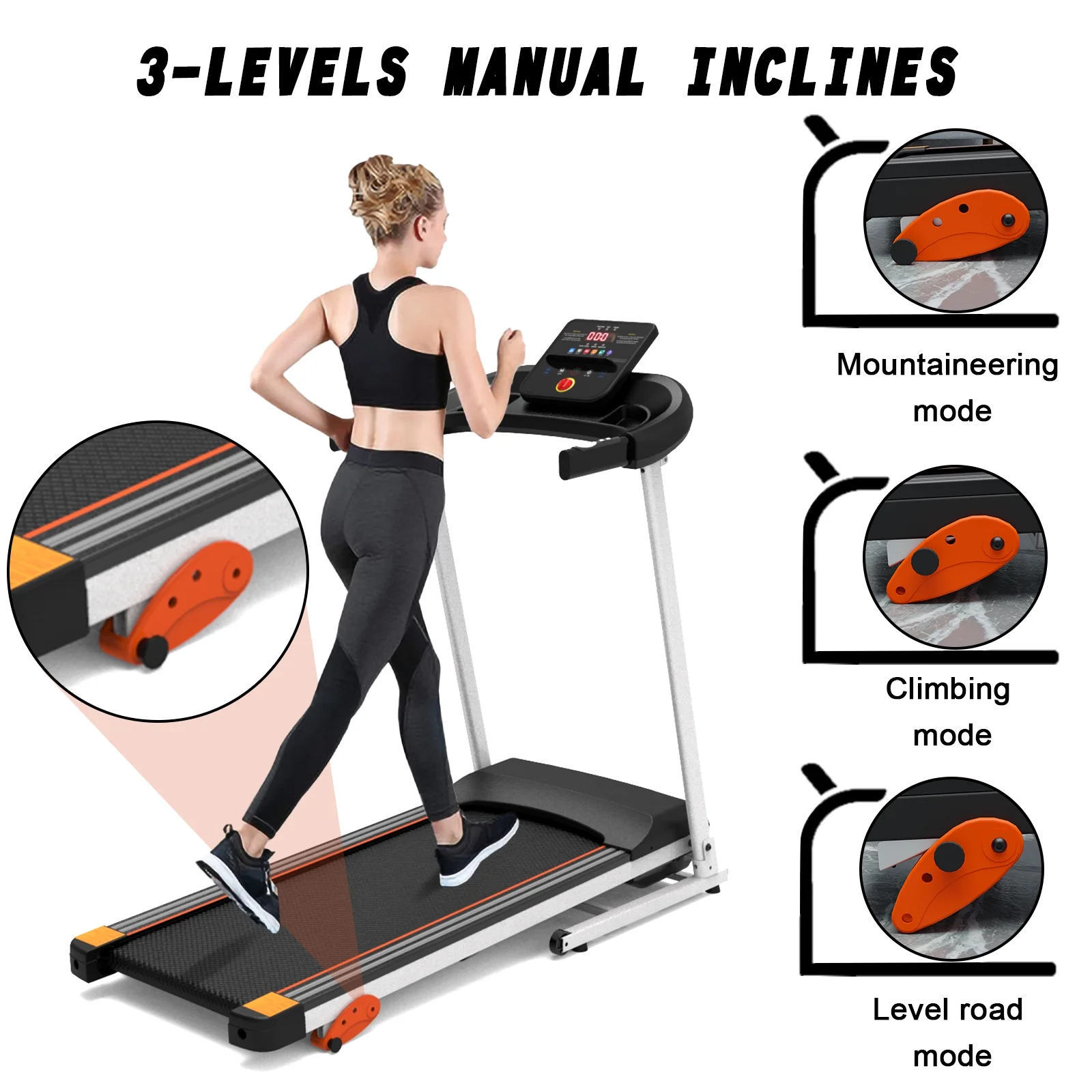 HLAiLL Folding Treadmill, 2.5HP Foldable Treadmills with 220 LBS Weight Capacity for Home, Compact Portable Treadmill for Small Space Walking Jogging Running - Womvr