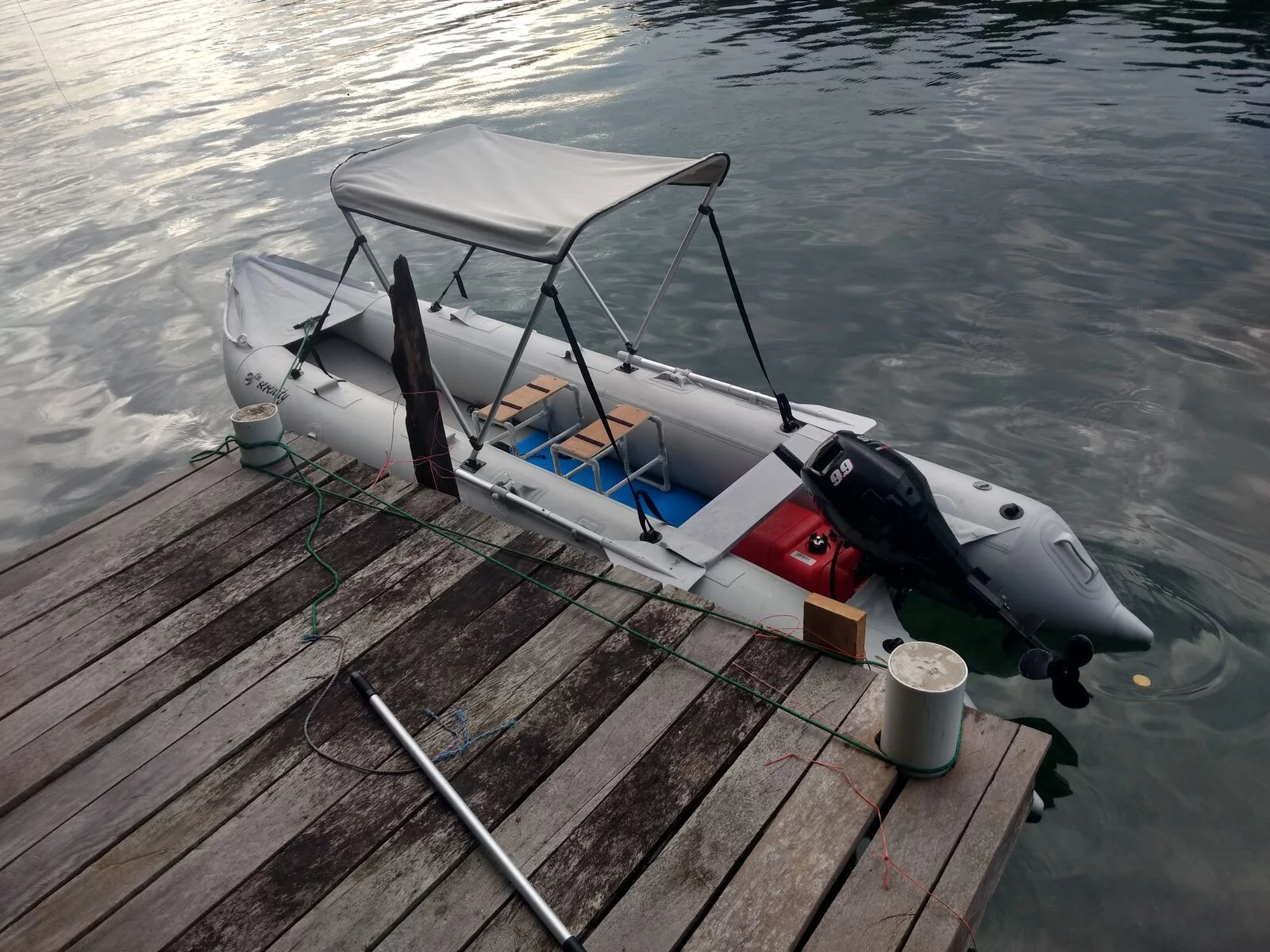 15.4Ft Inflatable Kayak Boat Canoe Tender Pontoon Boat - Womvr