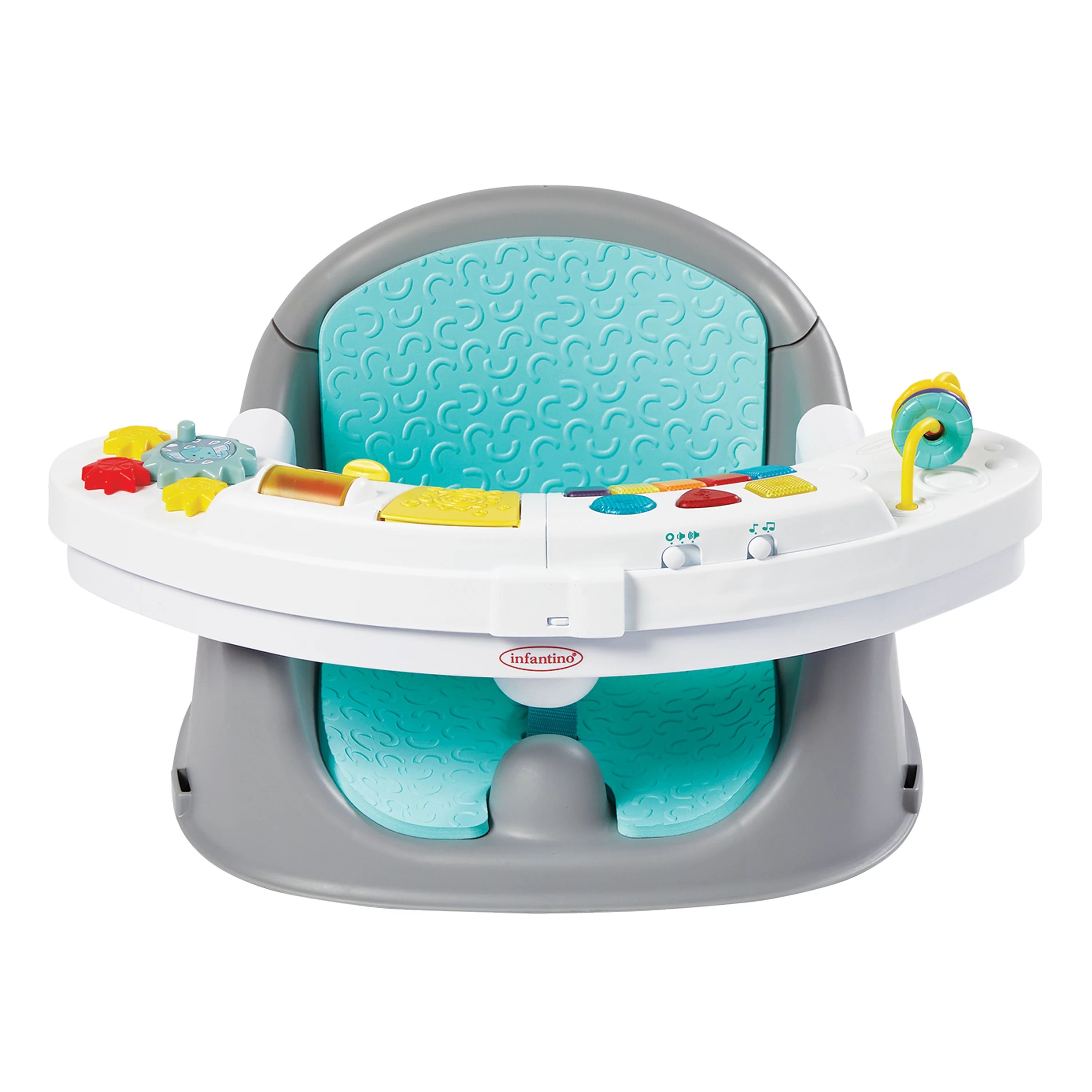 Infantino Music & Lights 3-in-1 Discovery Seat and Booster for Babies and Toddlers, Unisex, Teal - Womvr