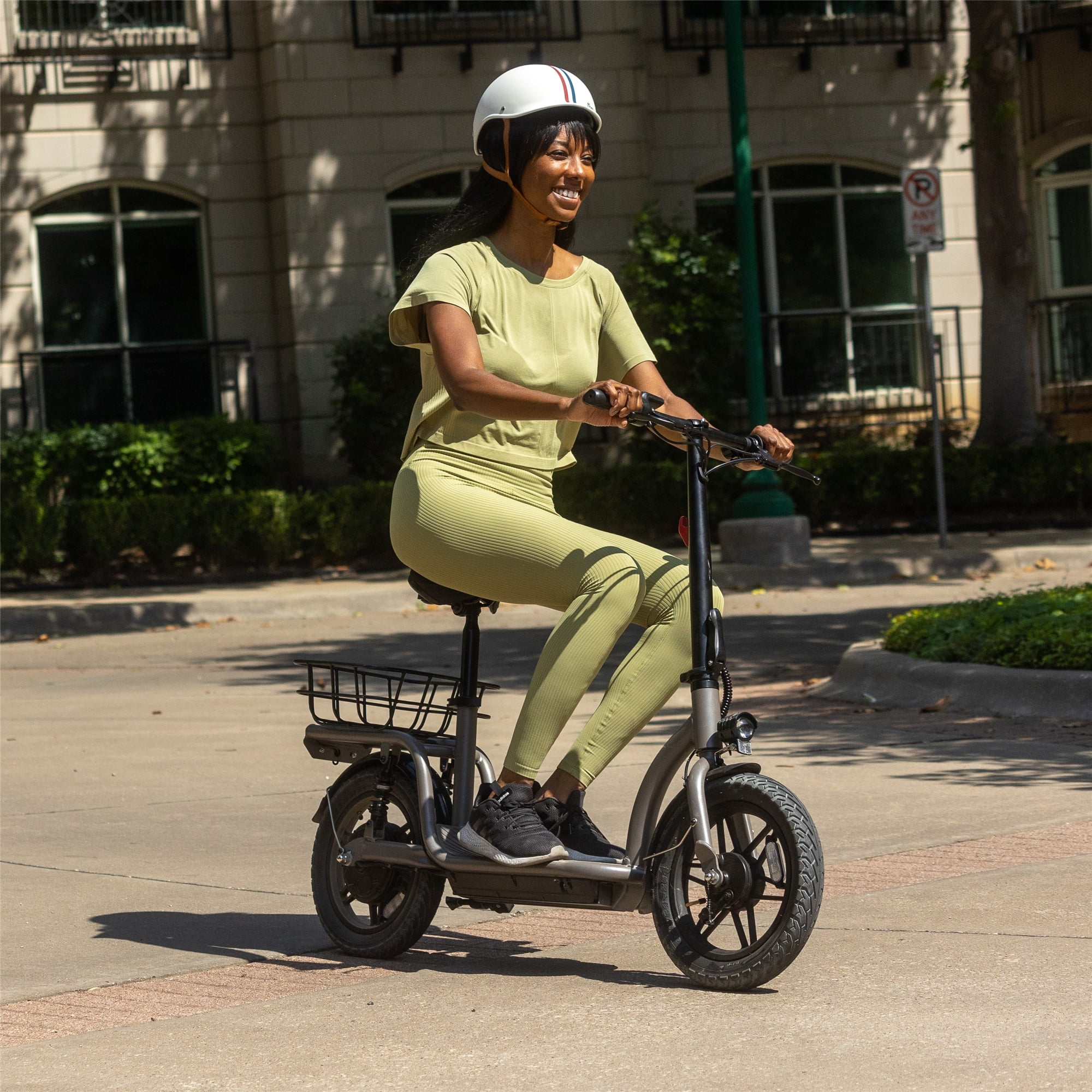 GOTRAX Flex Electric Scooter with Seat for Adult Commuter, 400W&16 Miles Range&15.5Mph Foldable Scooter with 14