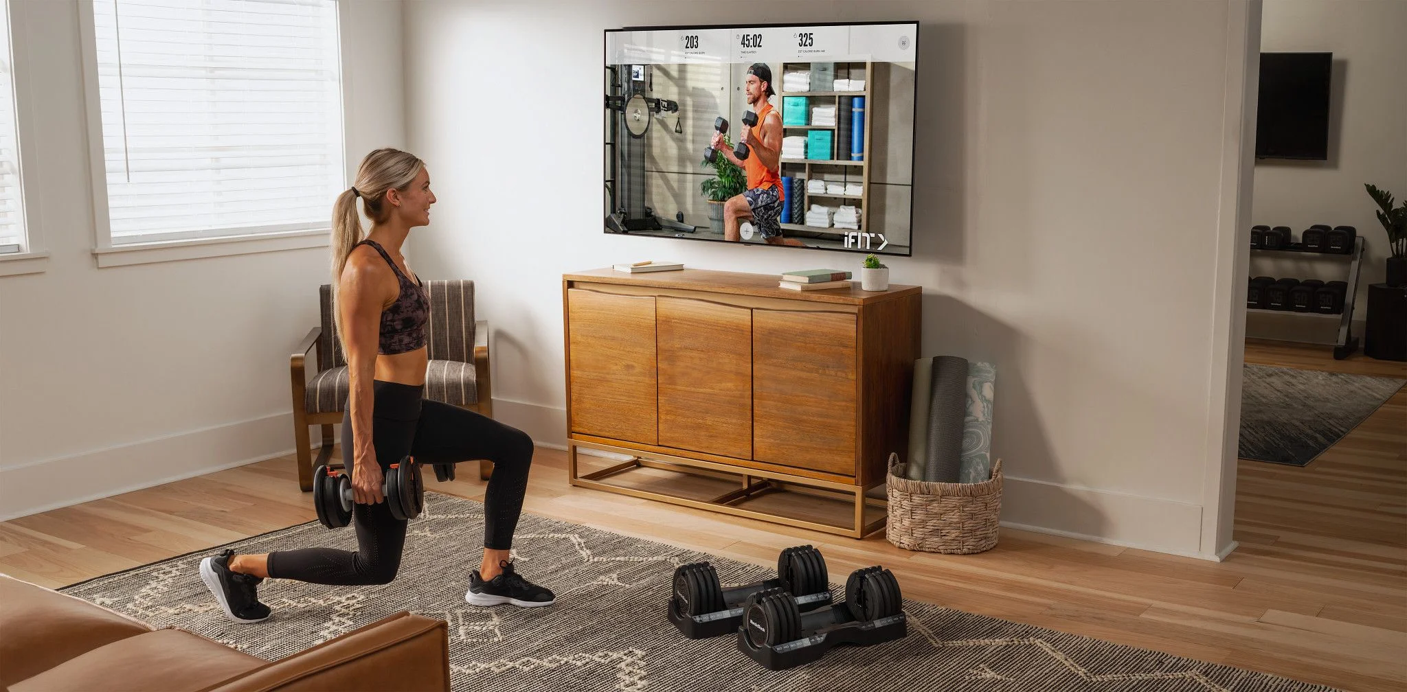 NordicTrack 55 lb Select-a-Weight Dumbbell Pair, Black - Womvr