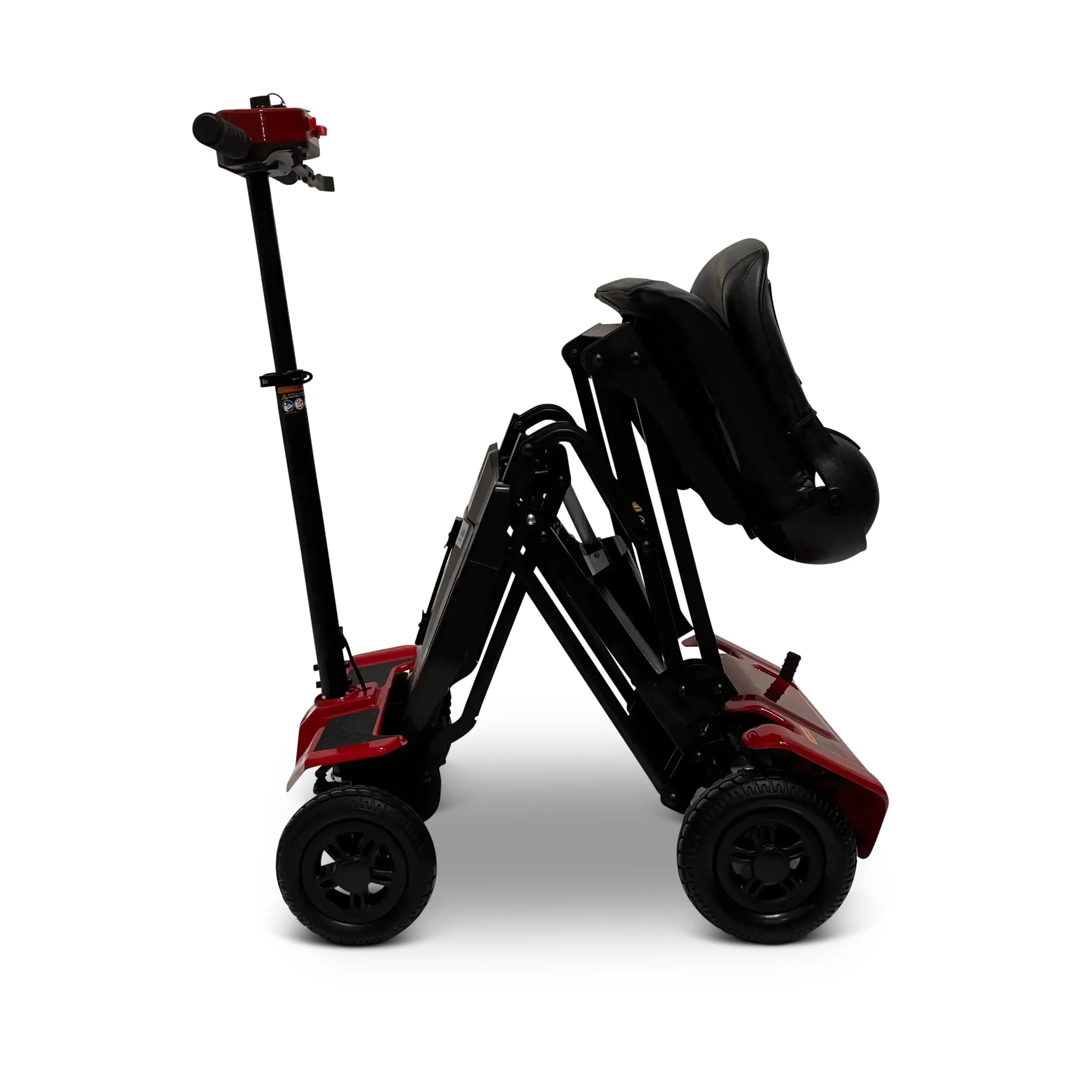 Comfygo MS-4000 4-Wheel Mobility Electric Scooter for Adults - Foldable Power Mobile Wheelchair, Compact Duty for Travel with Long Range Extended Battery (Red) - Womvr