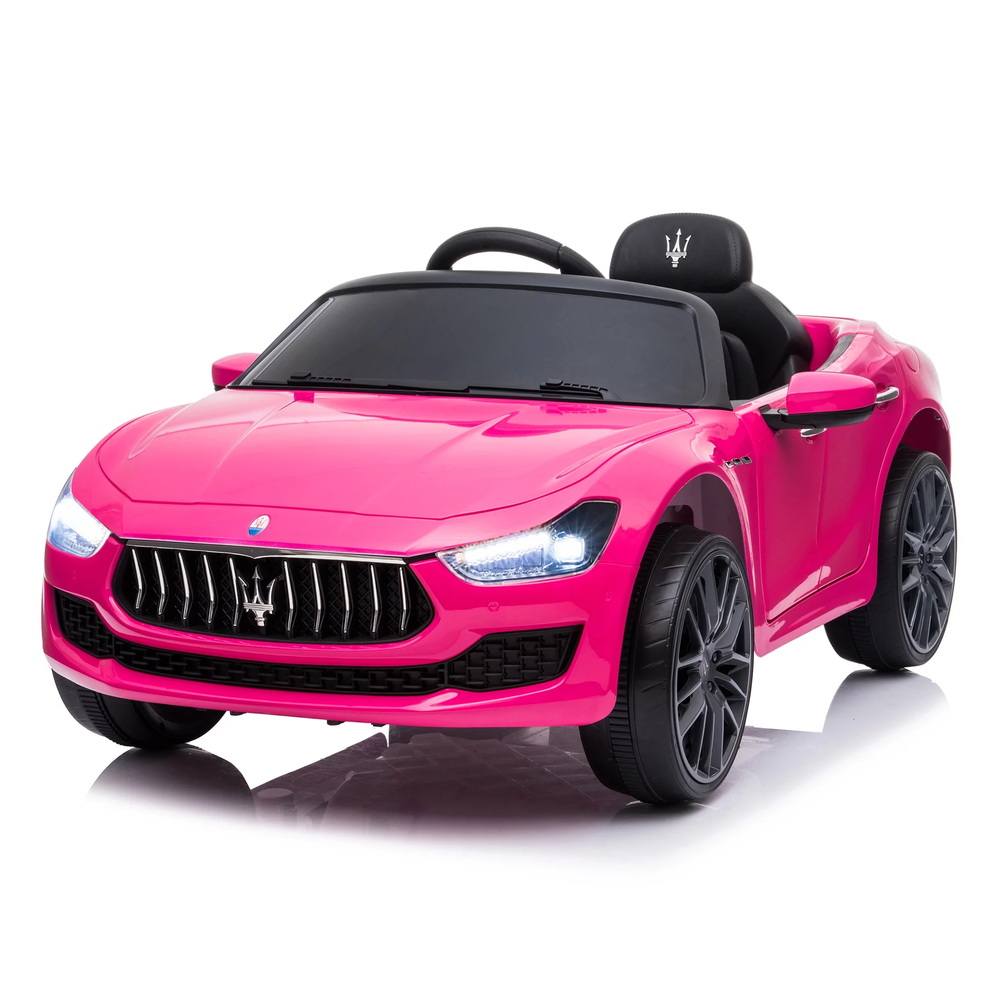 12V Maserati Licensed Kids Ride on Car Battery Powered Toy Car W/ Remote Control LED MP3 USB, Pink - Womvr