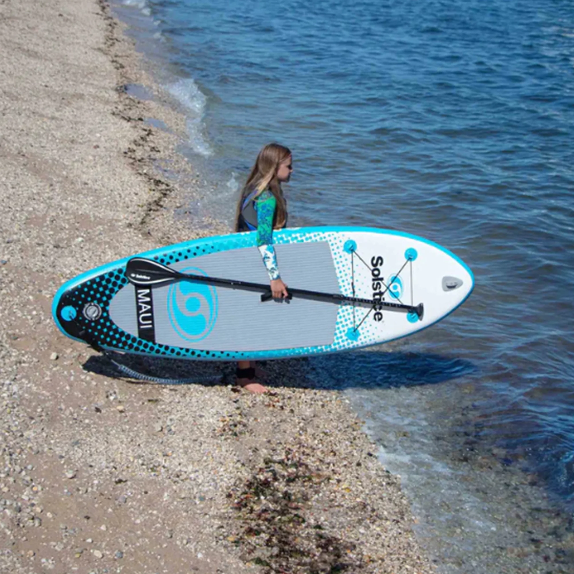 Solstice Watersports Islander Inflatable Stand-Up Paddle Board Kit (11'2 x 31'' x 6'') - Womvr