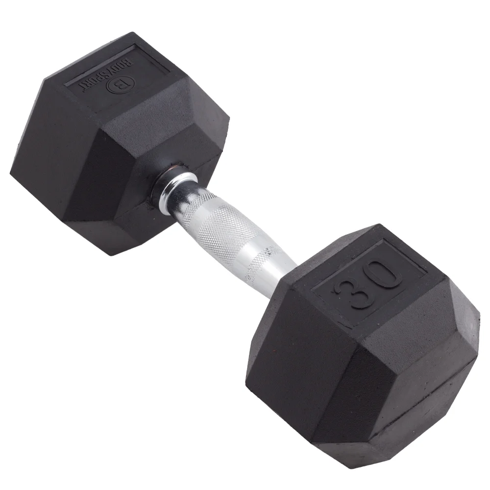 Body Sport Rubber Encased Hex Dumbbell Weight �C Dumbbells for Exercises �C Strength Training Equipment �C Home Gym - Womvr