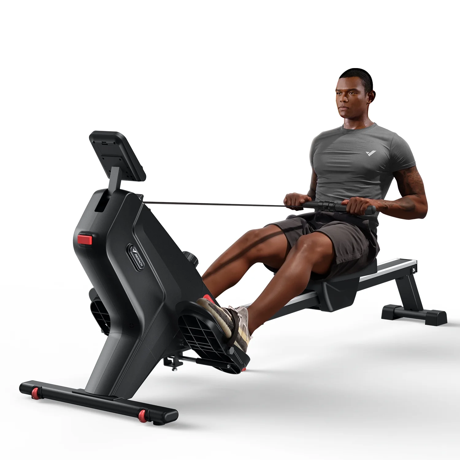 MERACH Magnetic Rowing Machine Quiet 16 Levels of Resistance Bluetooth Black Rower for Home Workout - Womvr