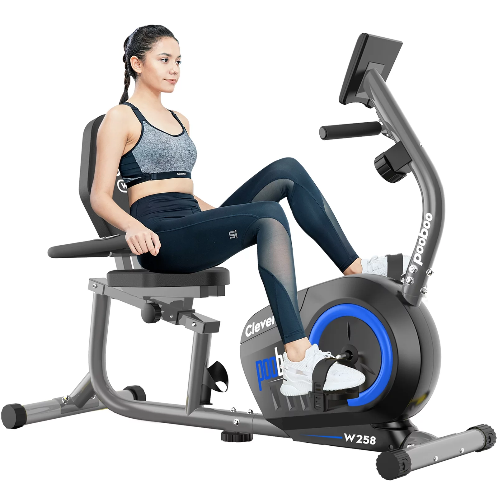 Cycool Workout Home Cycling Magnetic Recumbent Exercise Bike Fitness Cardio Elliptical Indoor Cycling Bike 330lbs Blue - Womvr