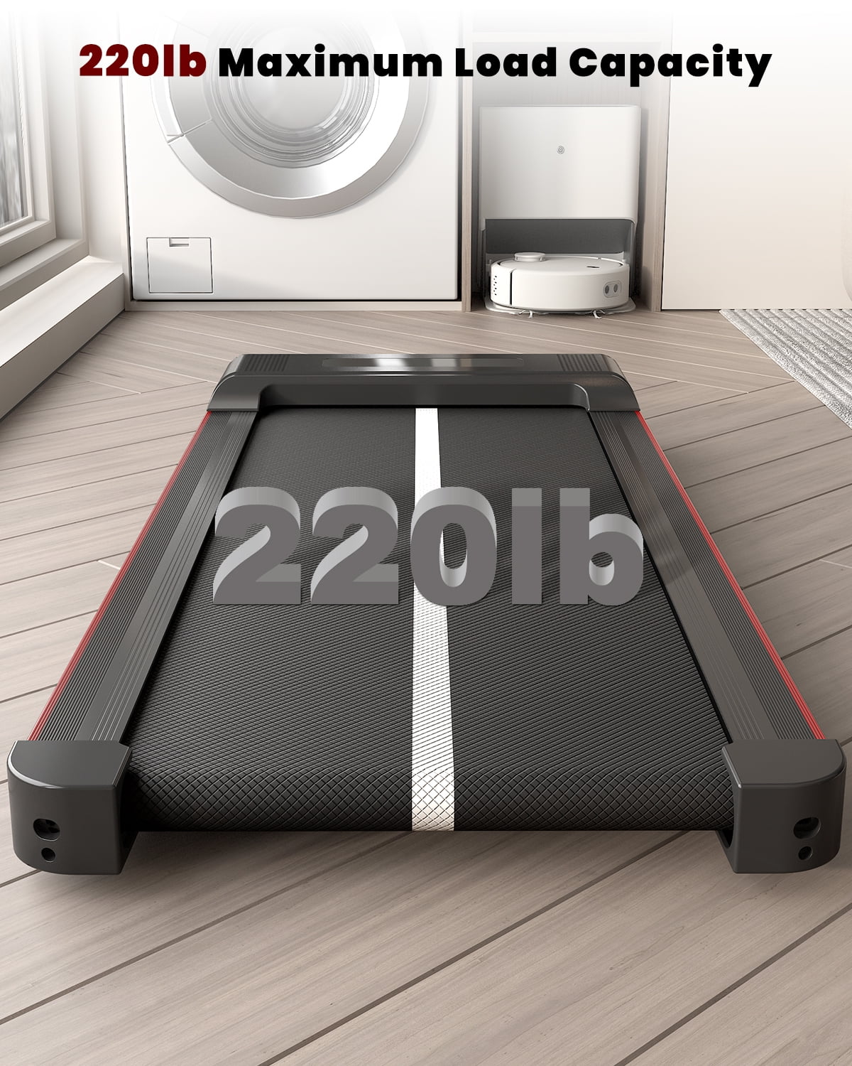 Home Fitness Code Foldable Treadmill with Bluetooth Speaker, 3HP Under Desk Treadmills for Home - Womvr