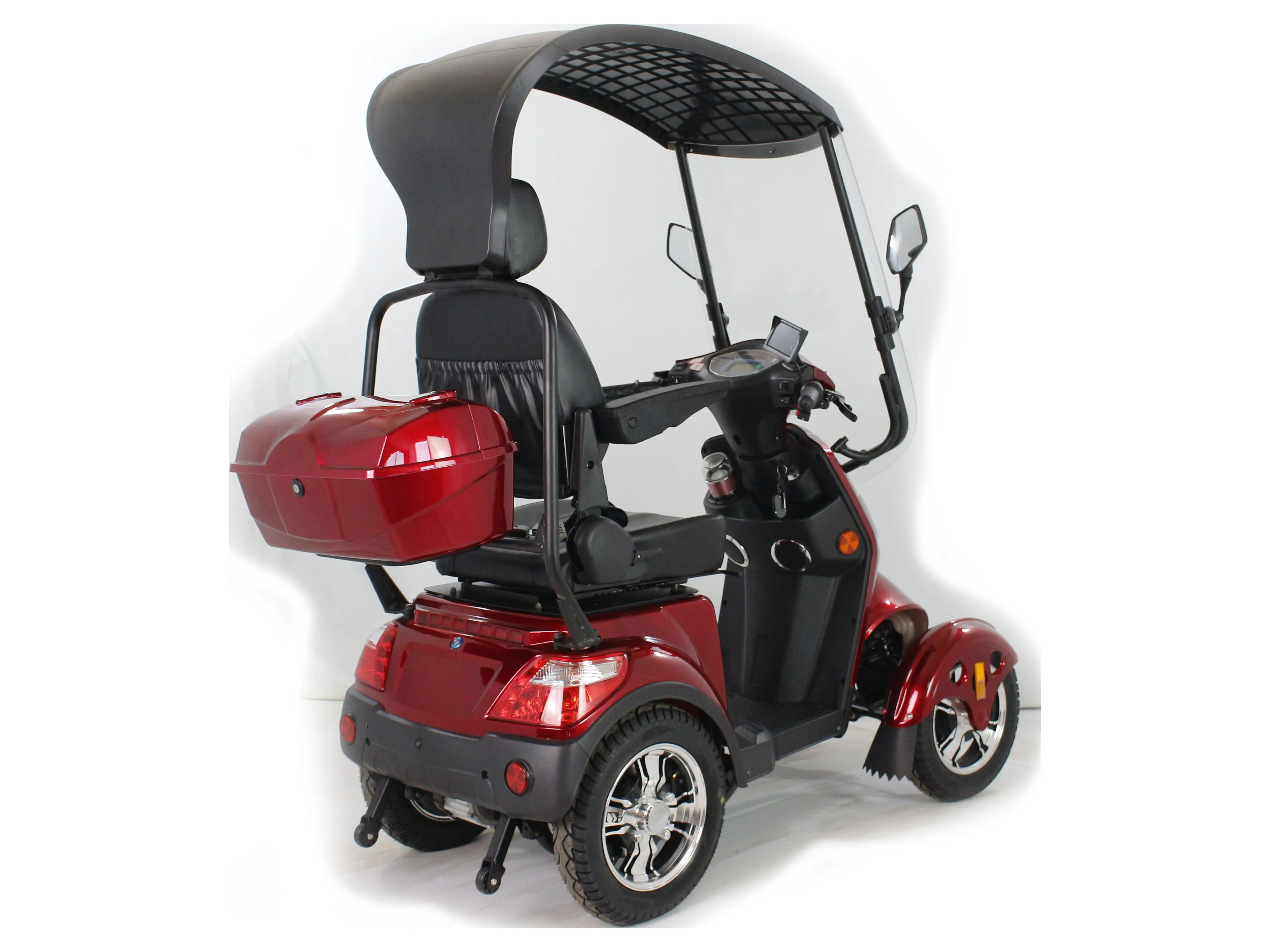 Adult Electric Mobility Scooter in red, mobile scooter, senior scooter, electric tricycle - Womvr