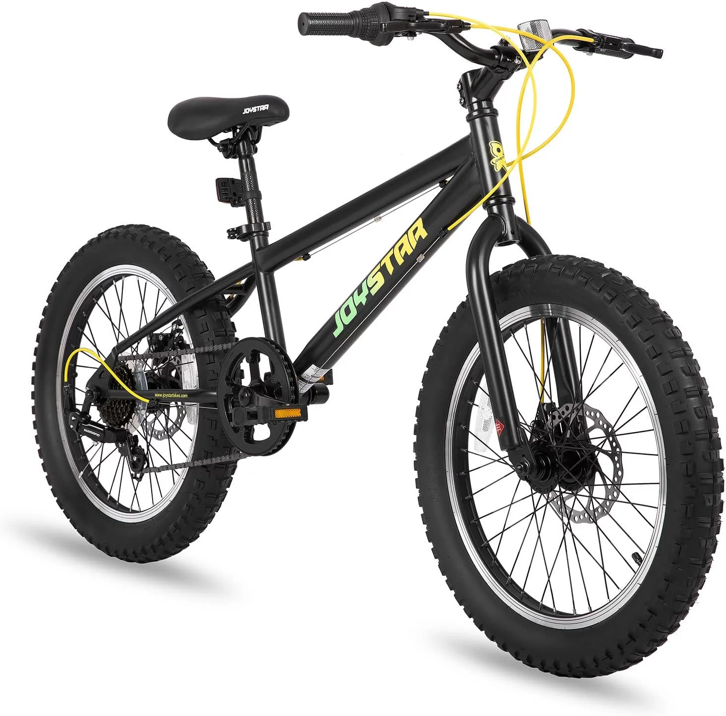 JOYSTAR 20 Inch Mountain Bike for Kids Ages 7-12 Year Old, 3-Inch Wide Knobby Tires, 7 Speed Shimano Drivetrain, Disc Brakes, Fat Tire Kids Bicycles for Boys Girls - Womvr