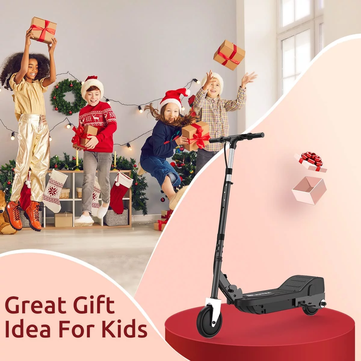 Maxtra Scooters E100 Electric Scooter for Kids Ages 6-12 - Up to 10 Mph, Foldable and Adjustable Handlebar - Womvr