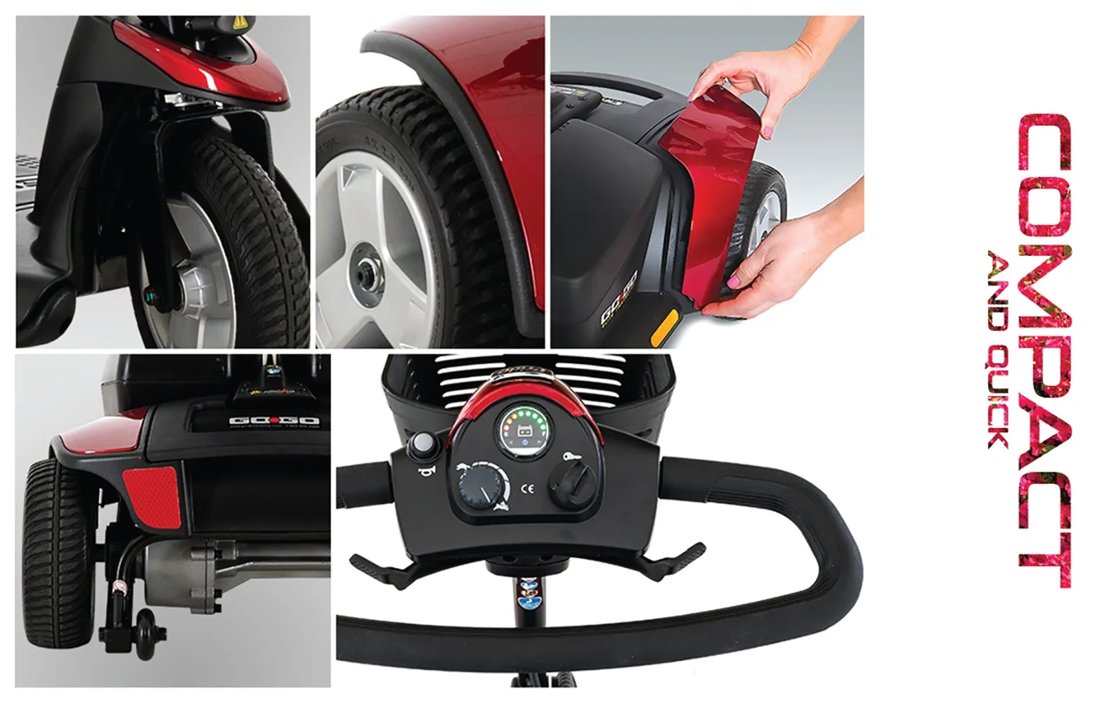 Go-Go Elite Traveller 3-wheel Scooter-Red-12AH Battery - Womvr