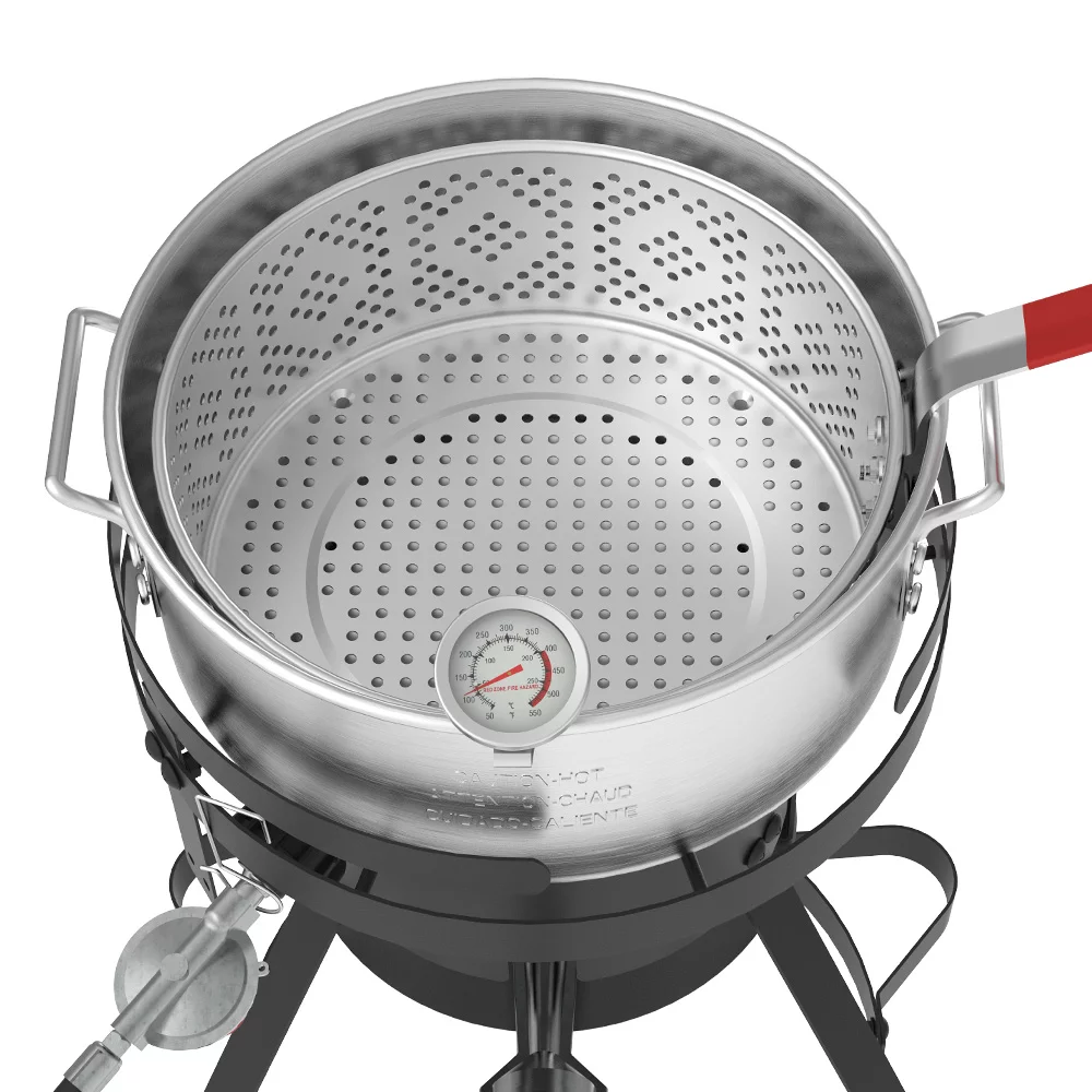 Nexgrill 18 Qt. Aluminum Fish Fryer w/ Double Basket, Perfect Outdoor Deep Fryer, Boiler, & Portable Cooker - Womvr