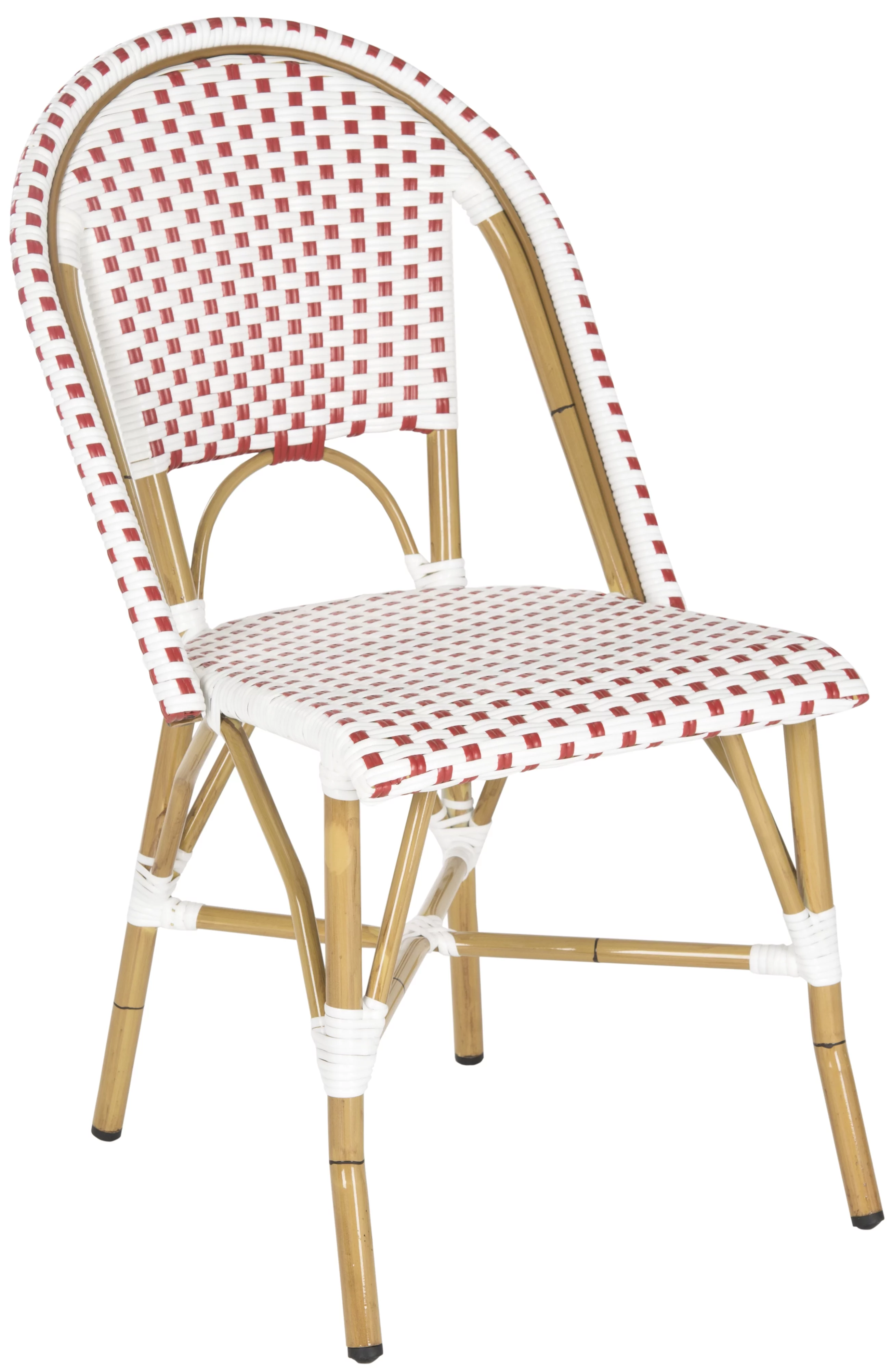 SAFAVIEH Salcha Outdoor French Bistro Side Chair, Blue/White, Set of 2 - Womvr