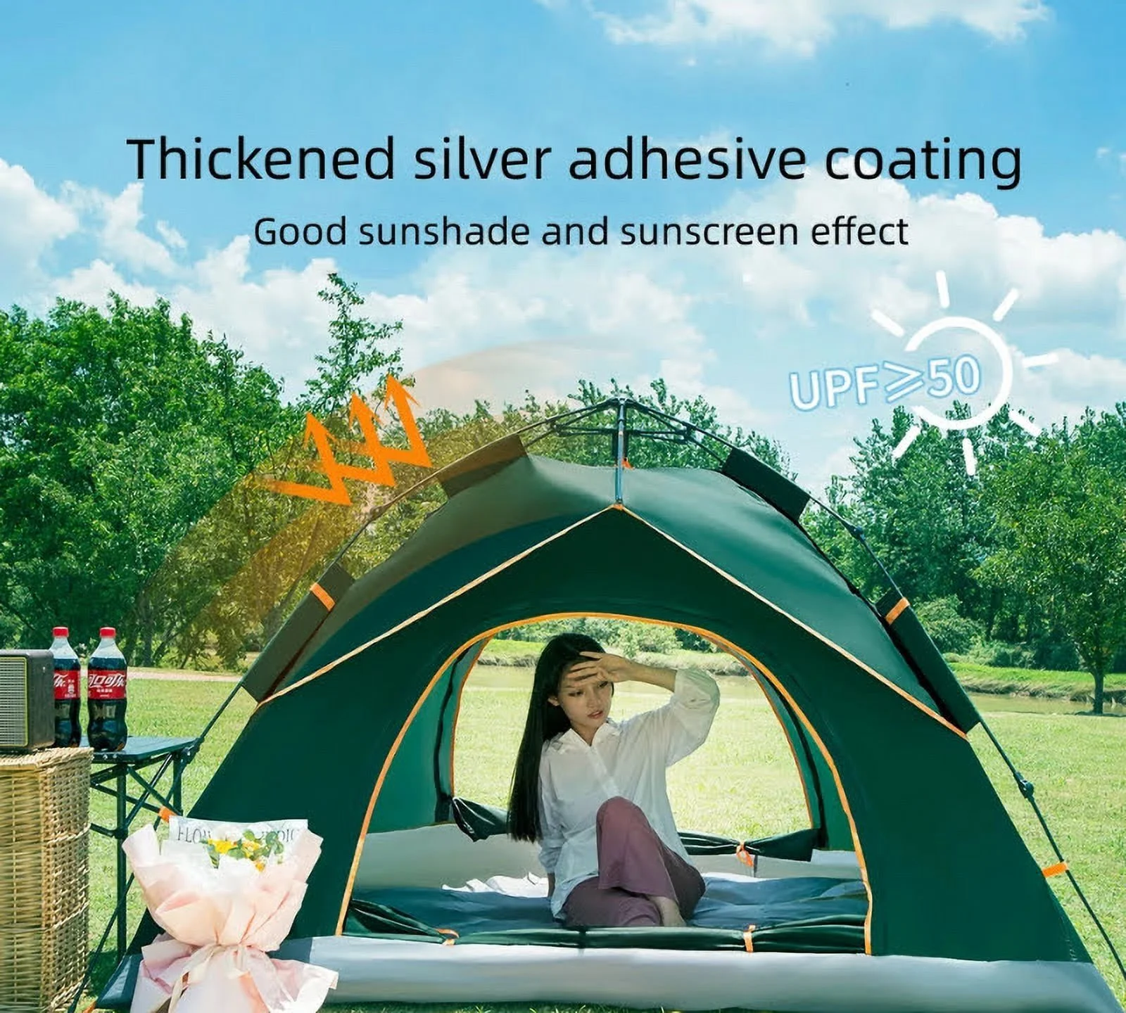 Klotel Pop up Camping Tent Outdoor Waterproof 3-4 Person Instant Setup - Womvr