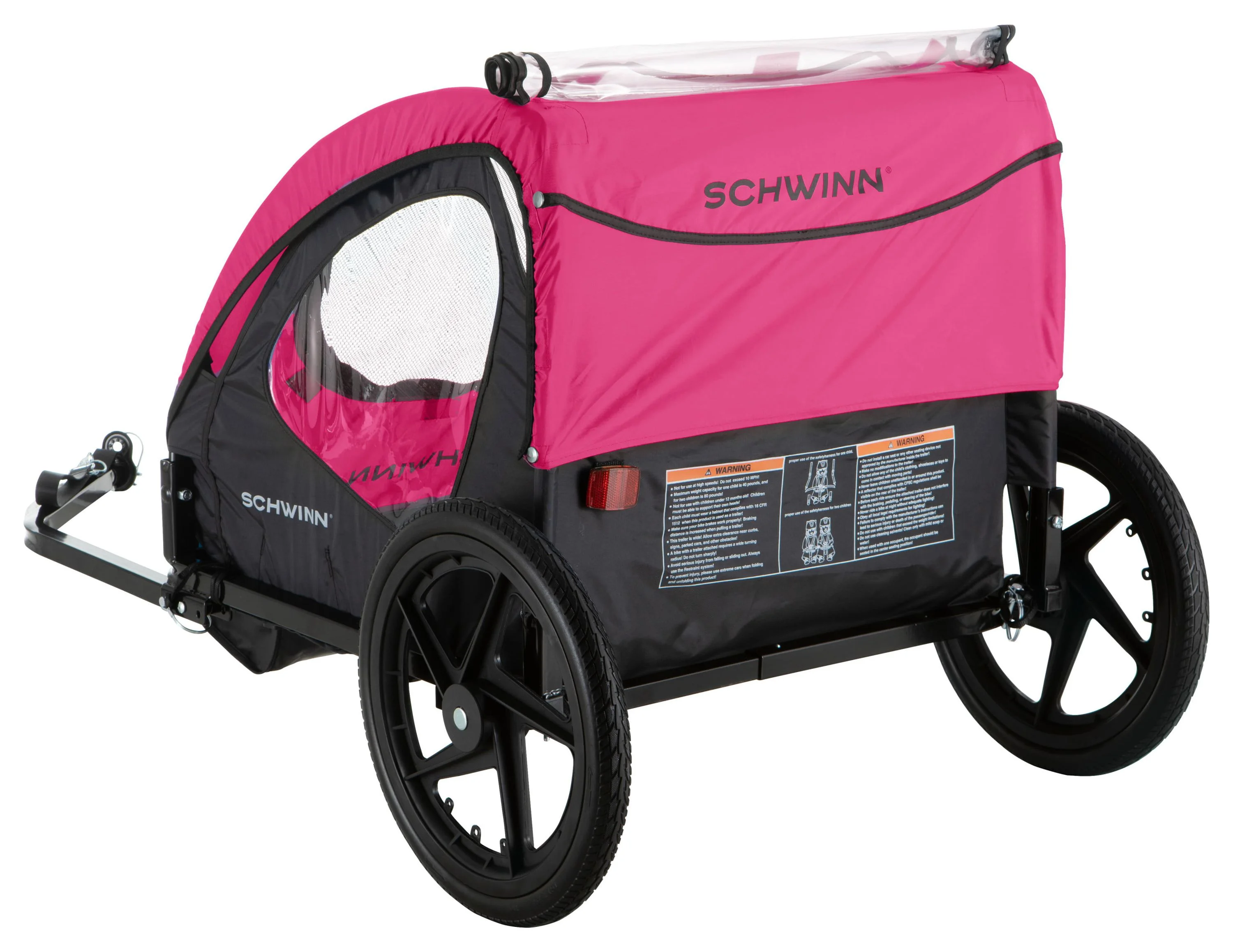 Schwinn Shuttle Foldable Bike Trailer for 2 Passengers, Blue & Black - Womvr