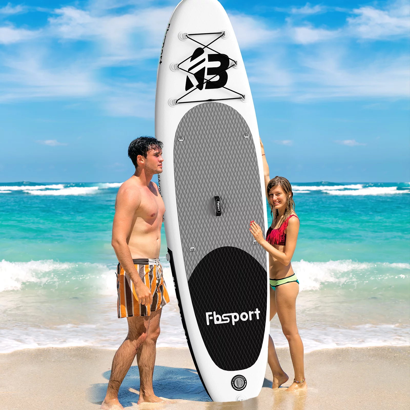 Fbsport Inflatable Elextric Paddle Board, Stand UP Paddleboard 11' Length with Electric Pump SUP Accessories - Womvr