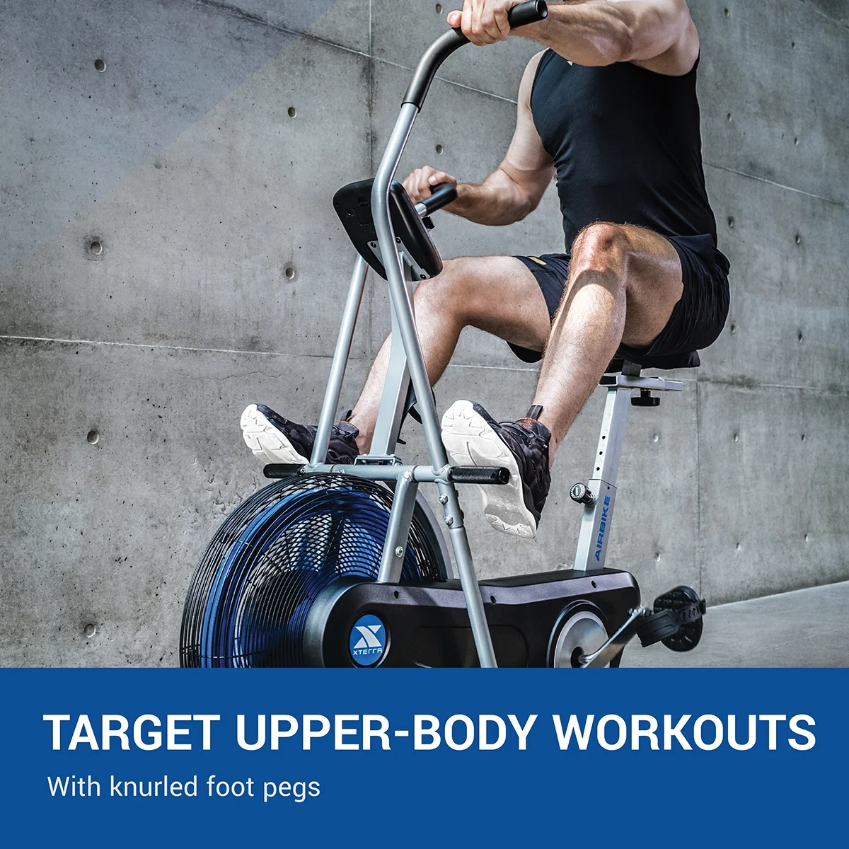 XTERRA Fitness AIR350 Low Impact Full Body Workout Exercise Bike with Wind Resistance and LCD Display - Womvr