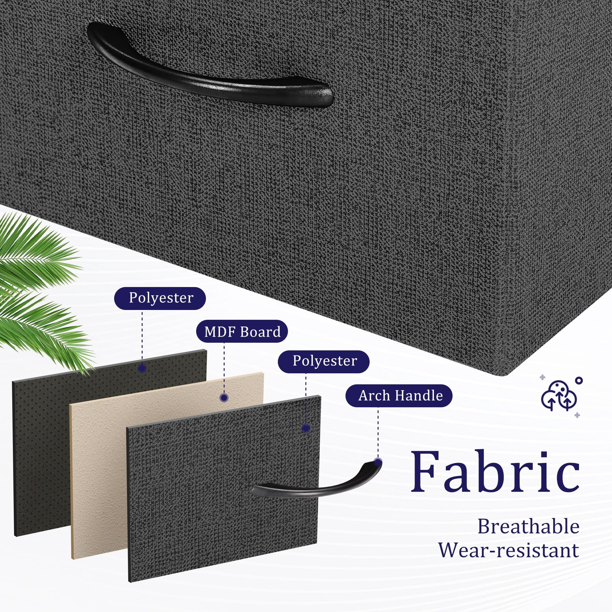 EDX 5 Drawer Dresser, Wide Chest Of Drawers Nightstand Storage Tower Storage Dresser Fabric Dresser With Wood Top for Living Room, Bedroom, Hallway, Nursery, Rustic Brown - Womvr