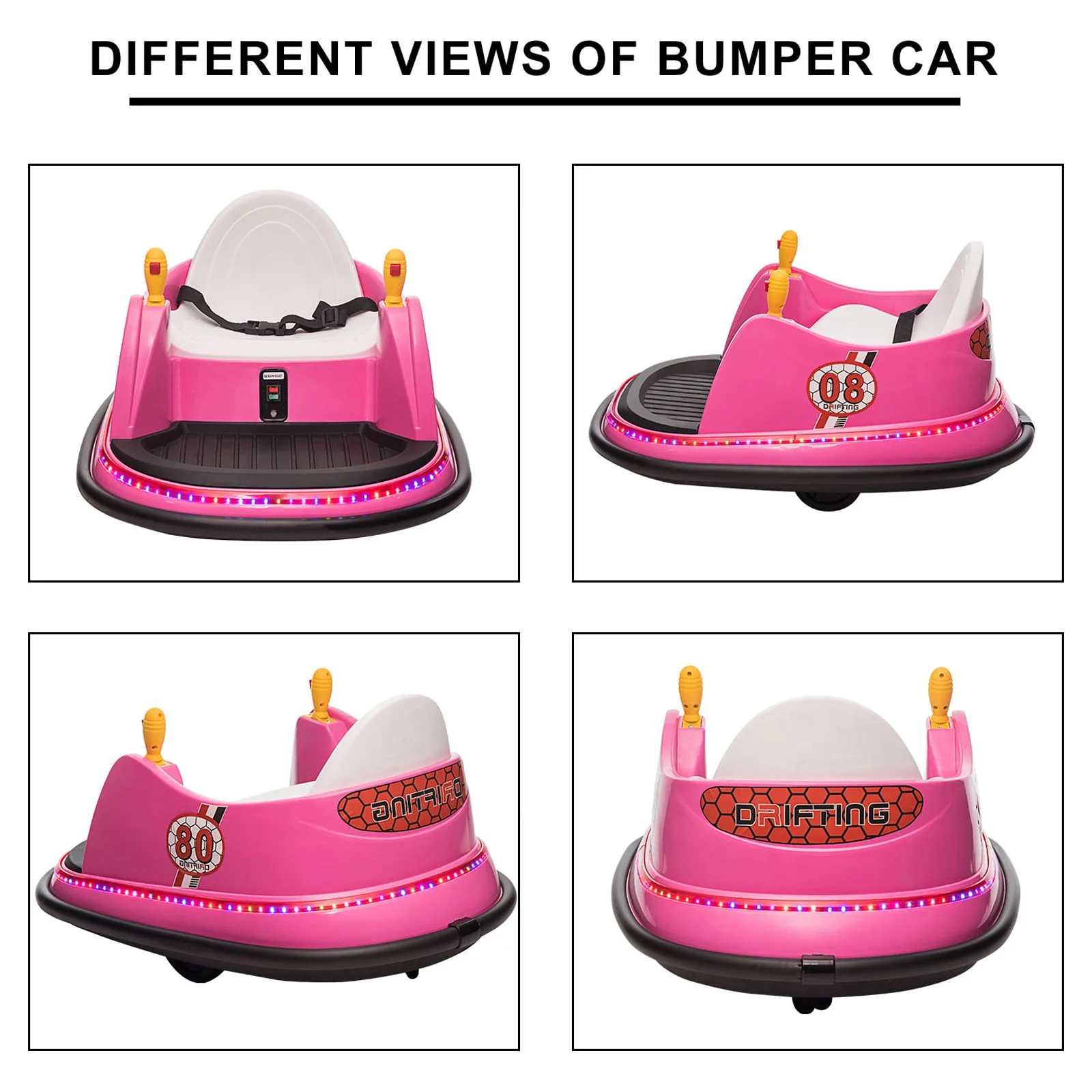 OTTARO 12V Electric Powered Ride on Bumper Car for Girls Boys with Remote Control,360 Spin,Music(Lavender) - Womvr