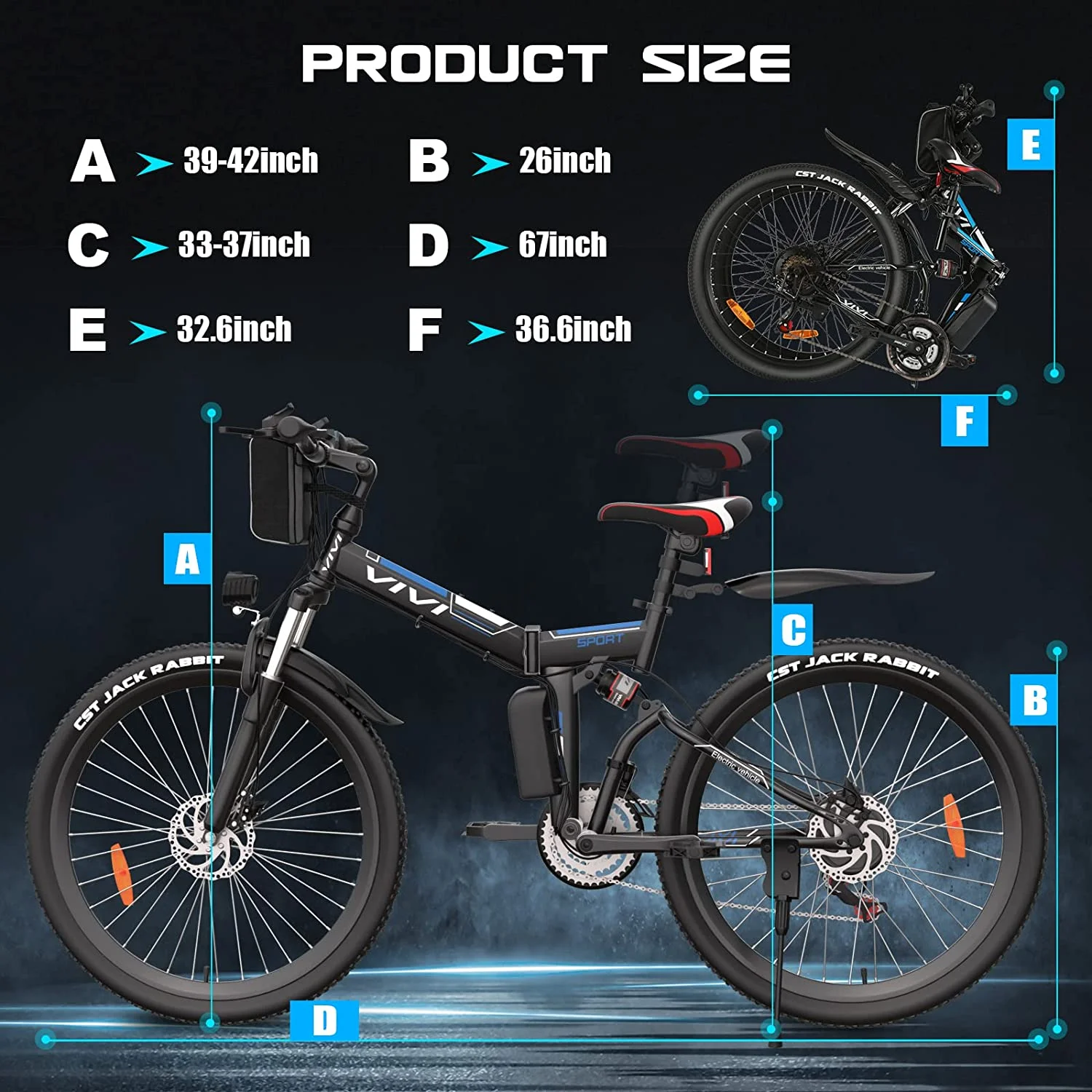 Vivi Electric Bike for Adults 26