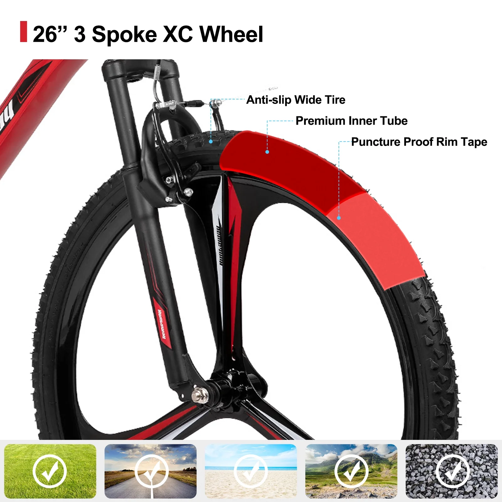 Hiland Humtway 26 inch Mountain Bike for Mens and Womens. - Womvr